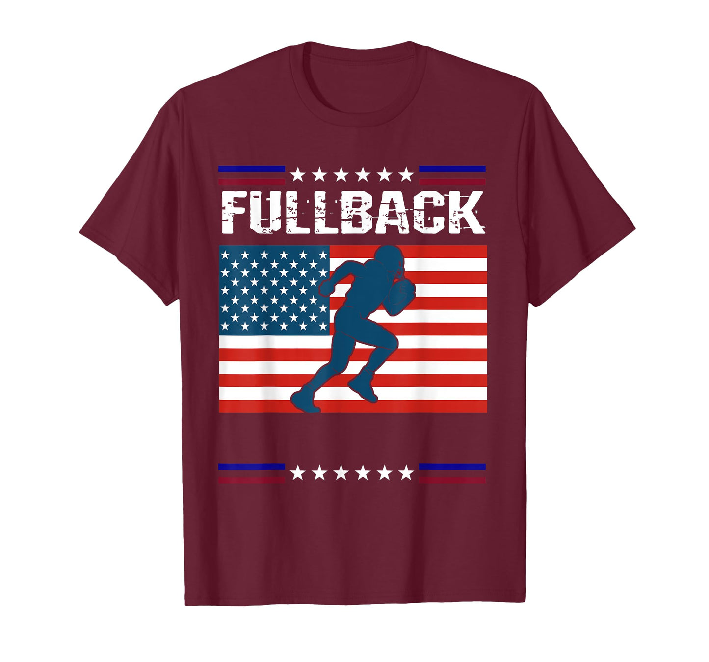Fullback Football American Flag Patriot T-Shirt