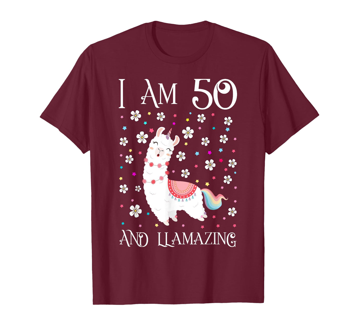 I am 50 Years Old Llamazing Cute Llama 50th Girl Birthday T-Shirt