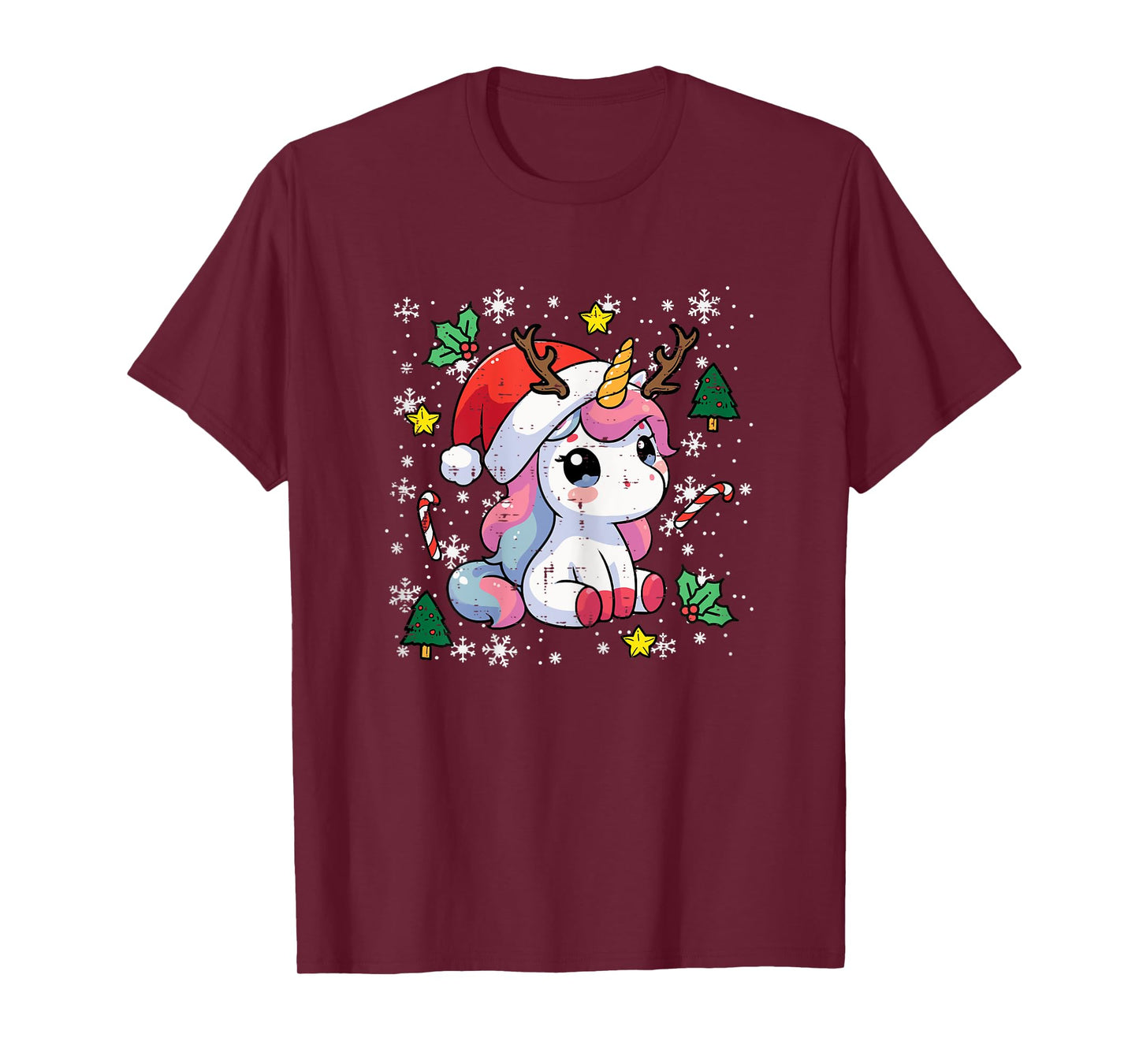 Christmas Unicorn Cute Magical Xmas Toddler Girls Kids Women T-Shirt