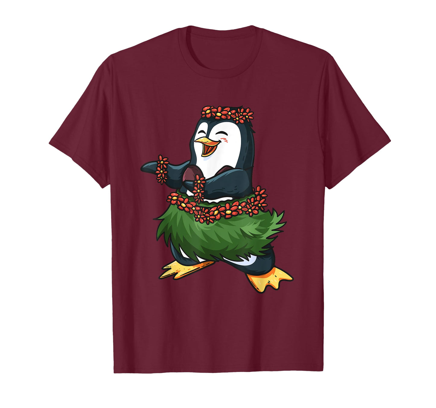 Cute Hawaiian Hula Penguin Penguin Day Luau Girls Women Gift T-Shirt