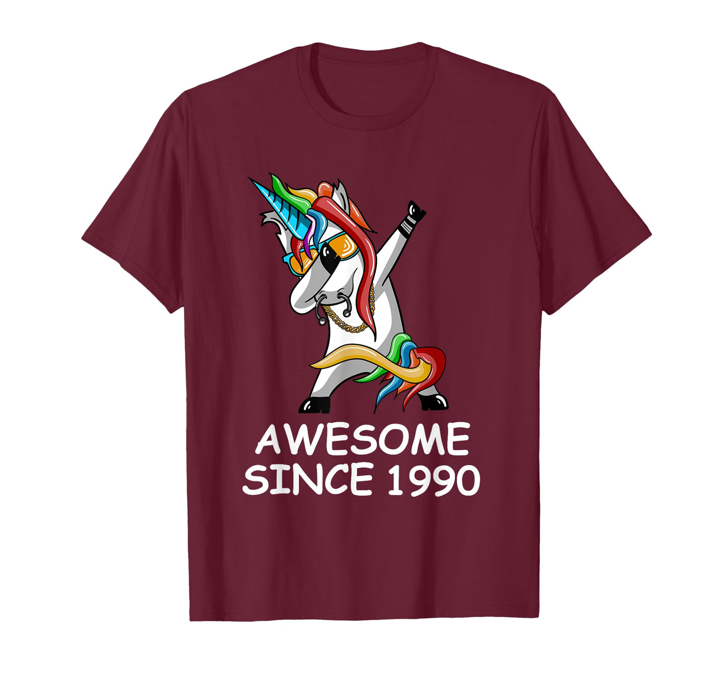 Dabbing Unicorn Awesome Since 1990 T-Shirt Birthday Tee