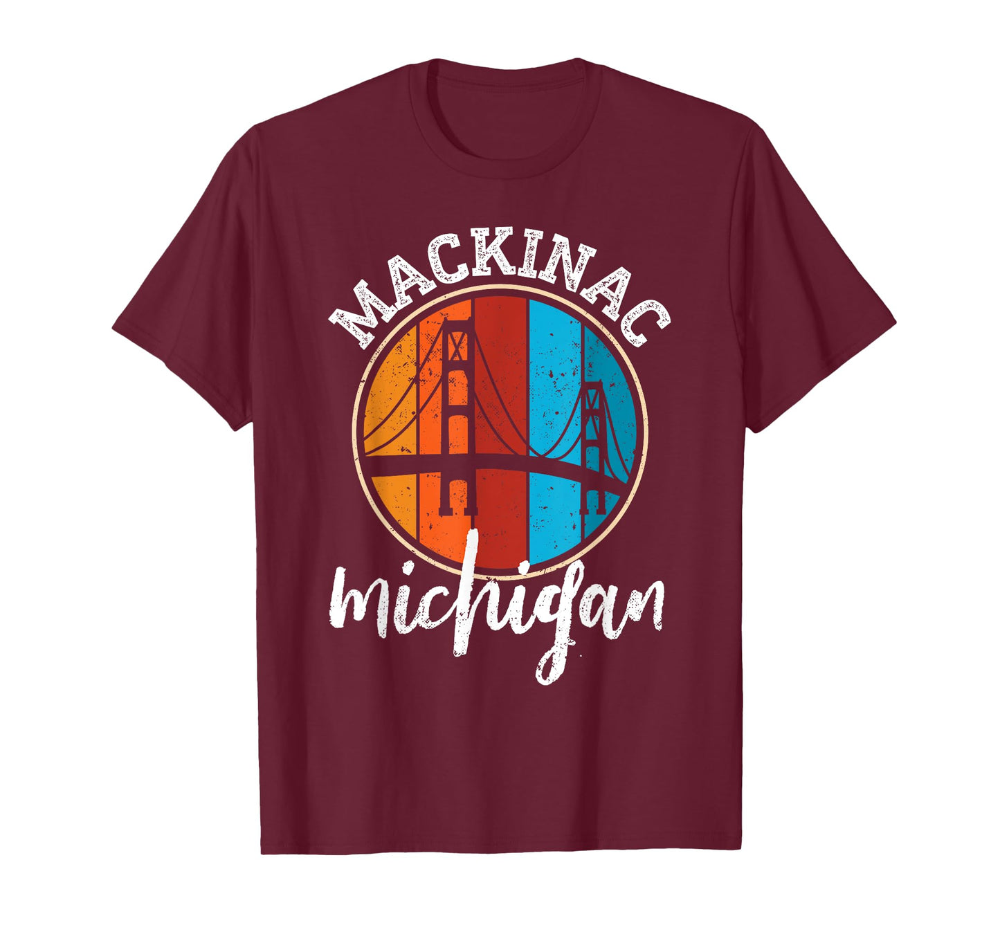 Retro Mackinac Bridge Mackinaw Vintage Michigan Souvenir T-Shirt