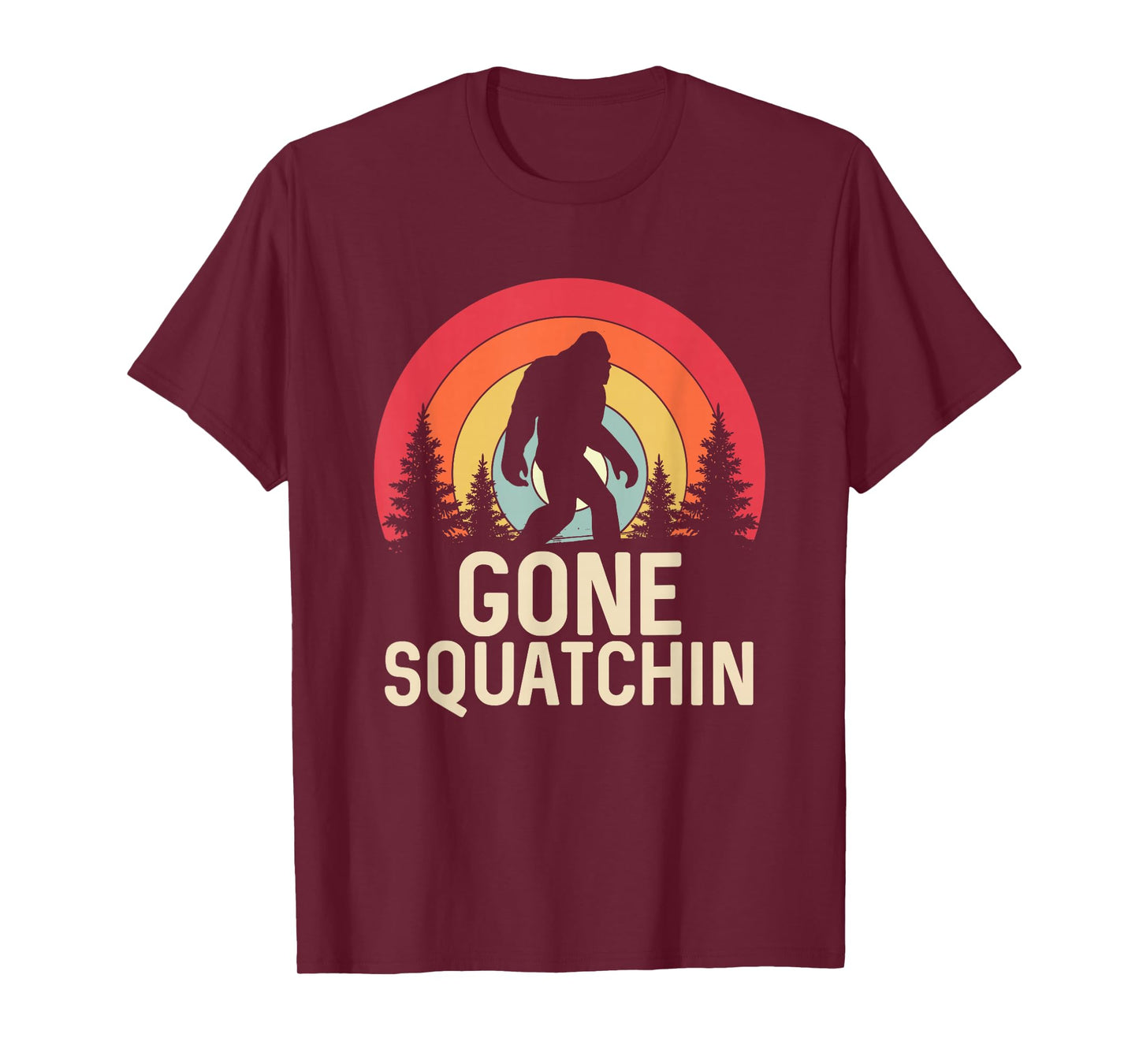 Retro Gone Squatchin - Bigfoot Sasquatch T-Shirt