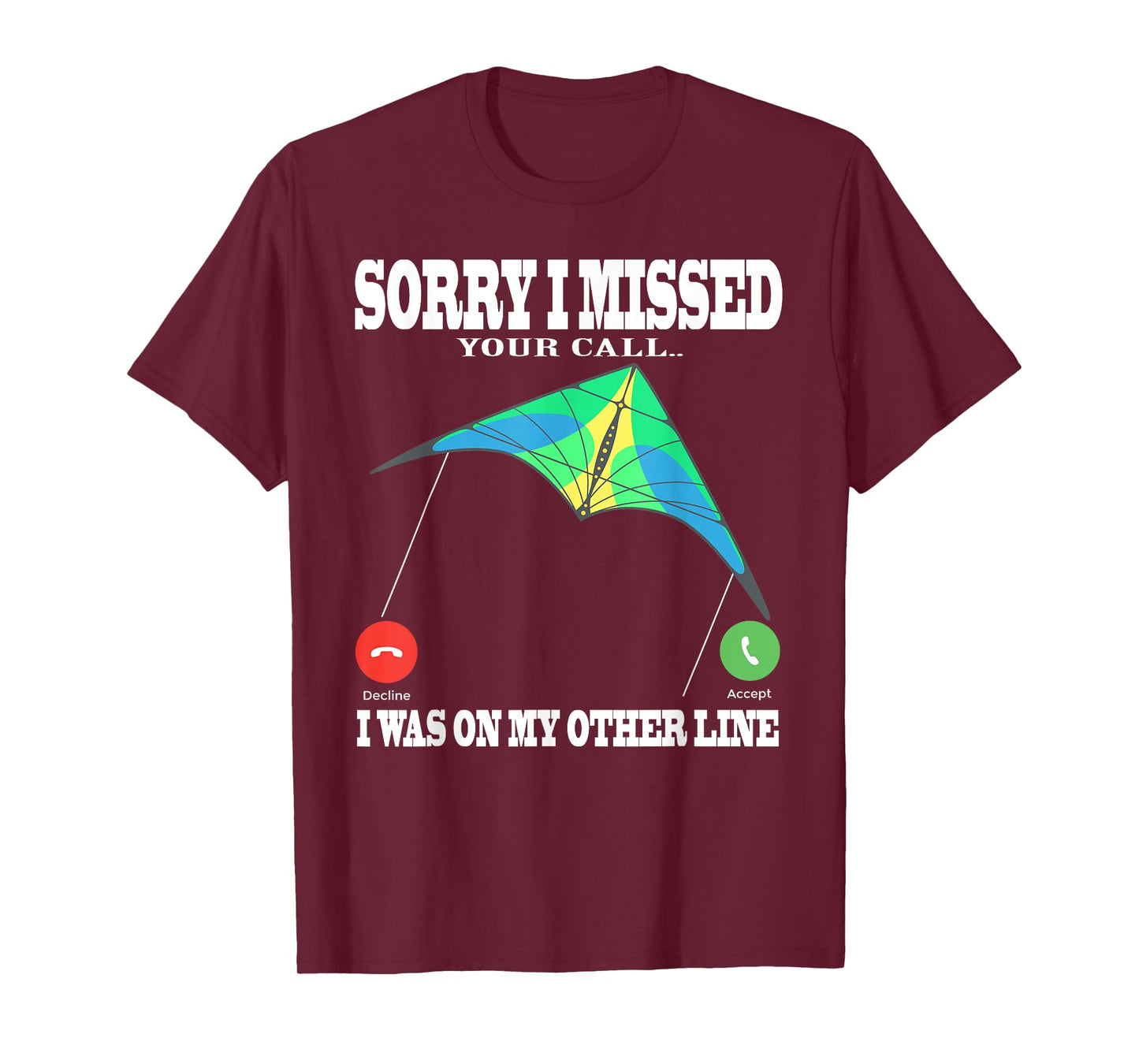 parafoil kite missed call Other line and stunt kites T-Shirt