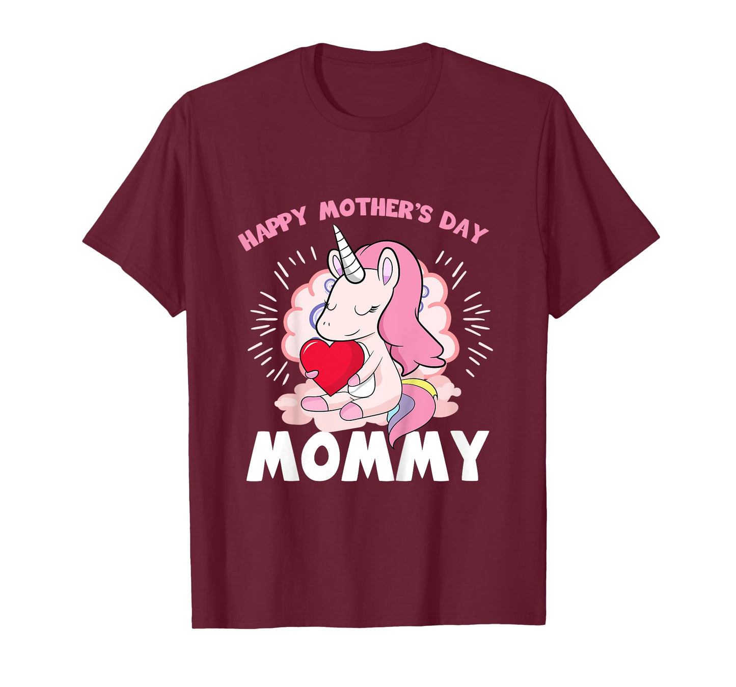 Happy Mothers Day Mommy Daughter To Mom Unicorn Toddler Girl T-Shirt