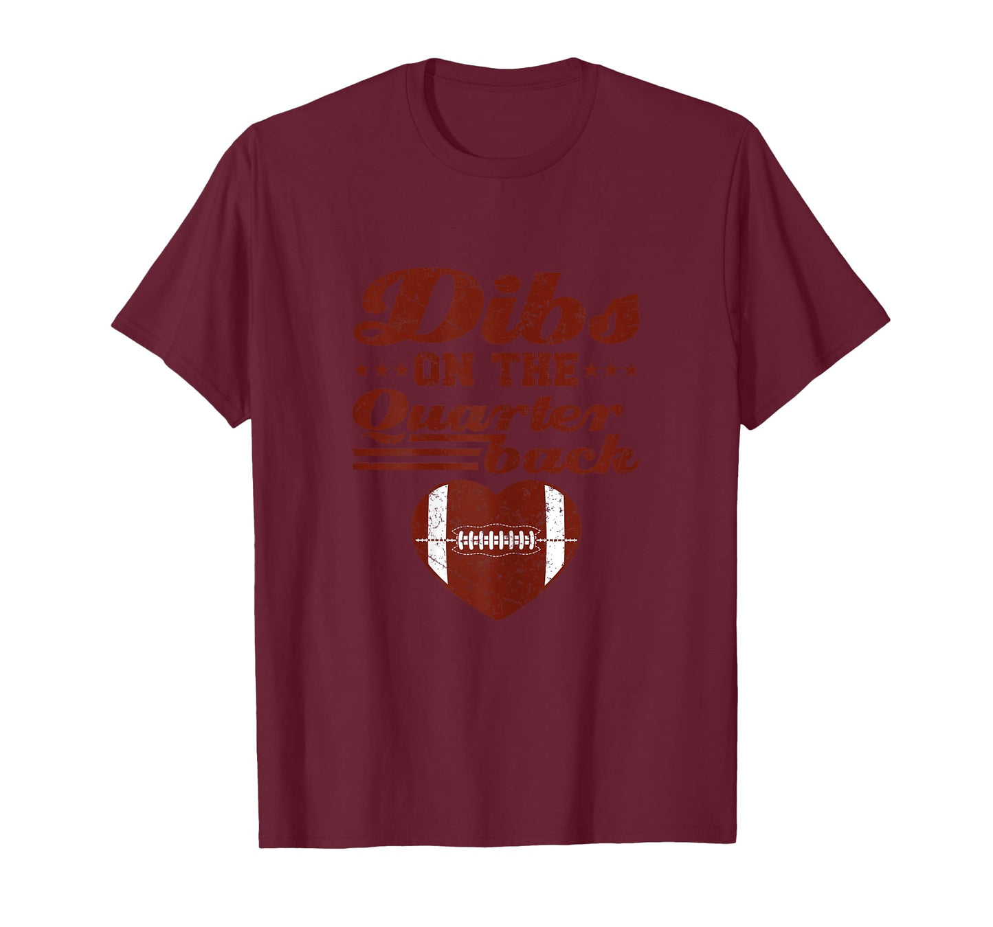 Football Girlfriend Dibs On The Quarterback Heart T-Shirt