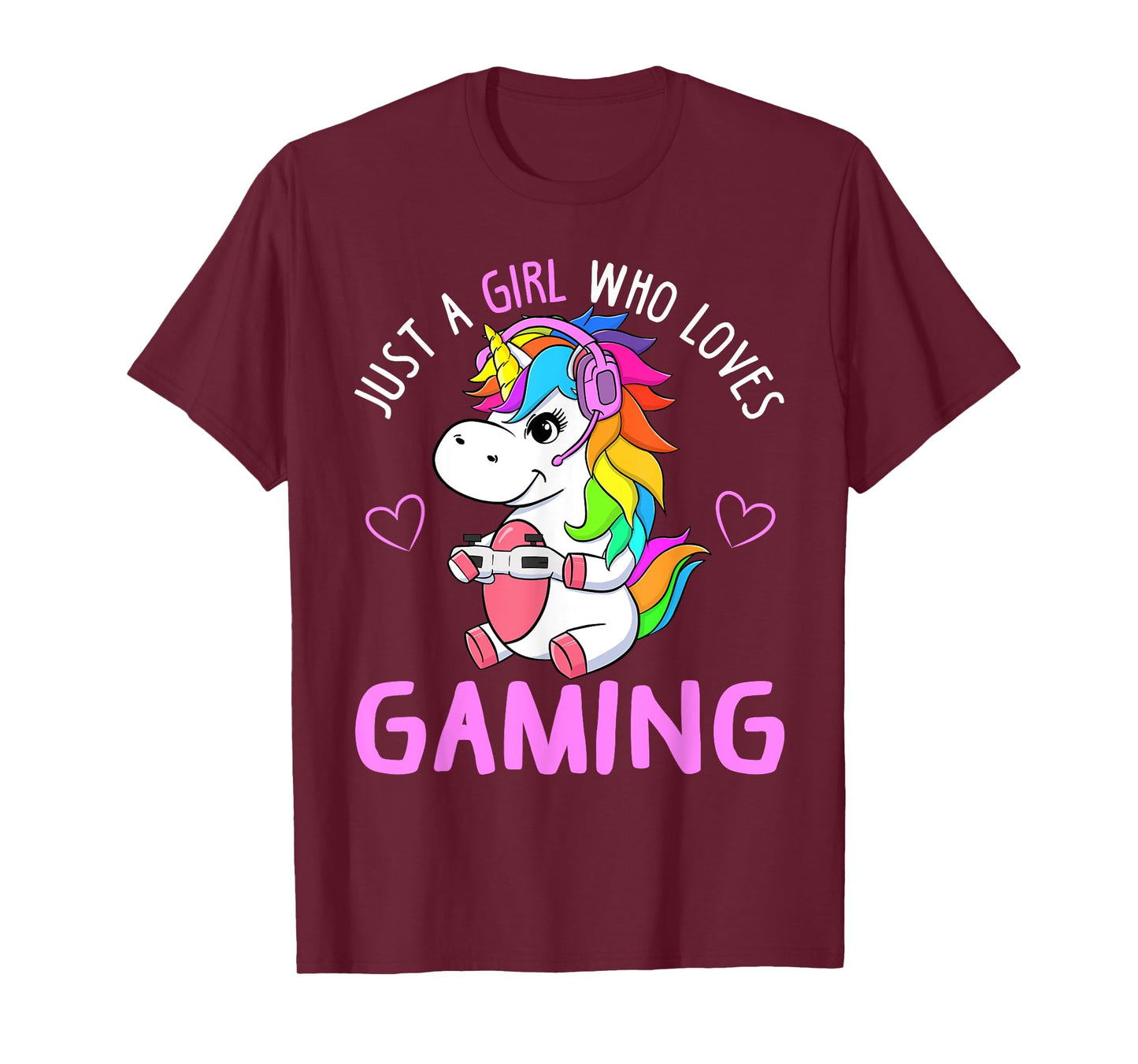 Just A Girl Who Loves Gaming Cute Gamer Unicorn Gift Women T-Shirt