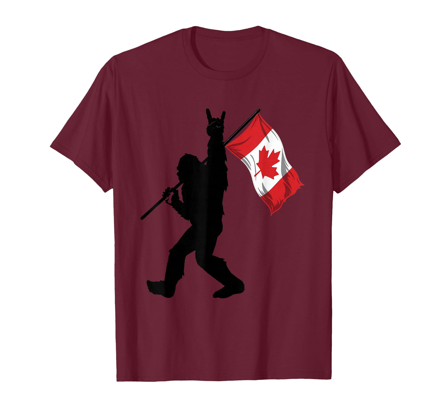 Vintage Canadian Flag BigFoot Rock'N Roll Funny Canada Day T-Shirt