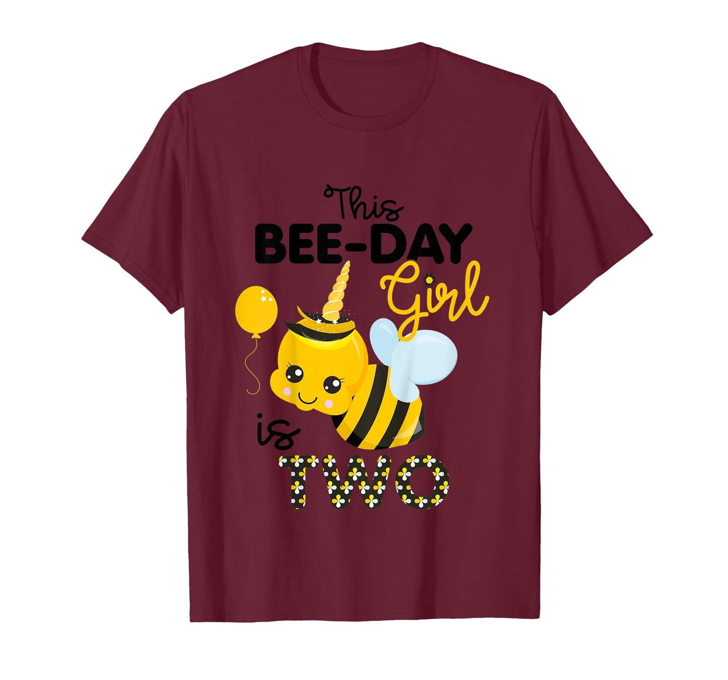 Kids 2nd Birthday Girl Bee Themed 2 Year Old Bday Matching Party T-Shirt
