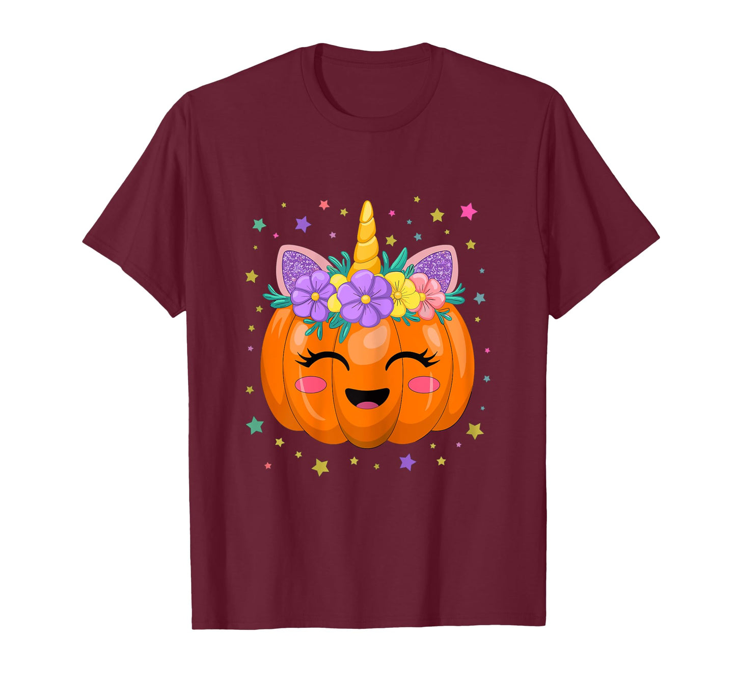 Unicorn Pumpkin Girl Halloween Costume T-Shirt