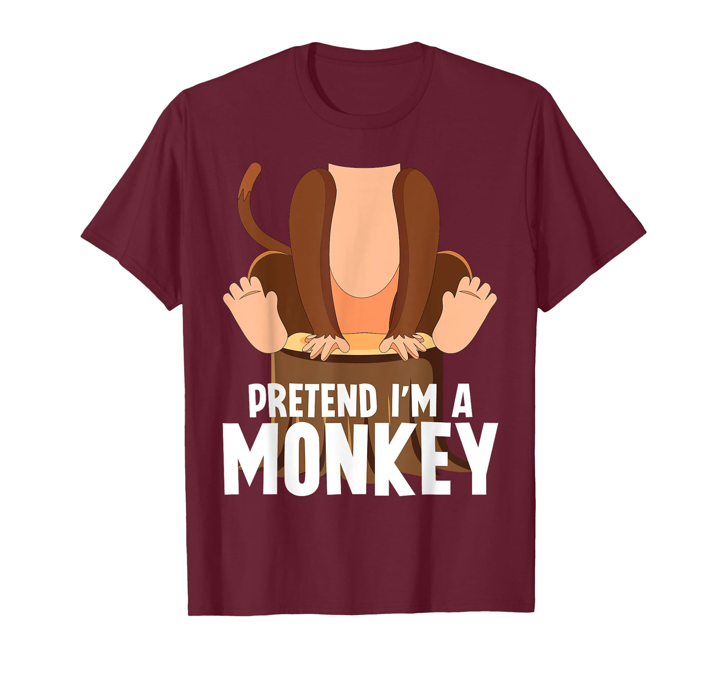 Pretend I'm A Monkey Funny Halloween Lazy Costume Monkey T-Shirt
