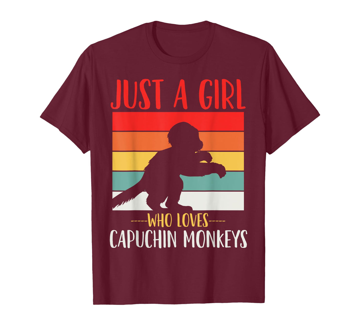 Just a Girl Who Loves Capuchin Monkeys Retro T-Shirt