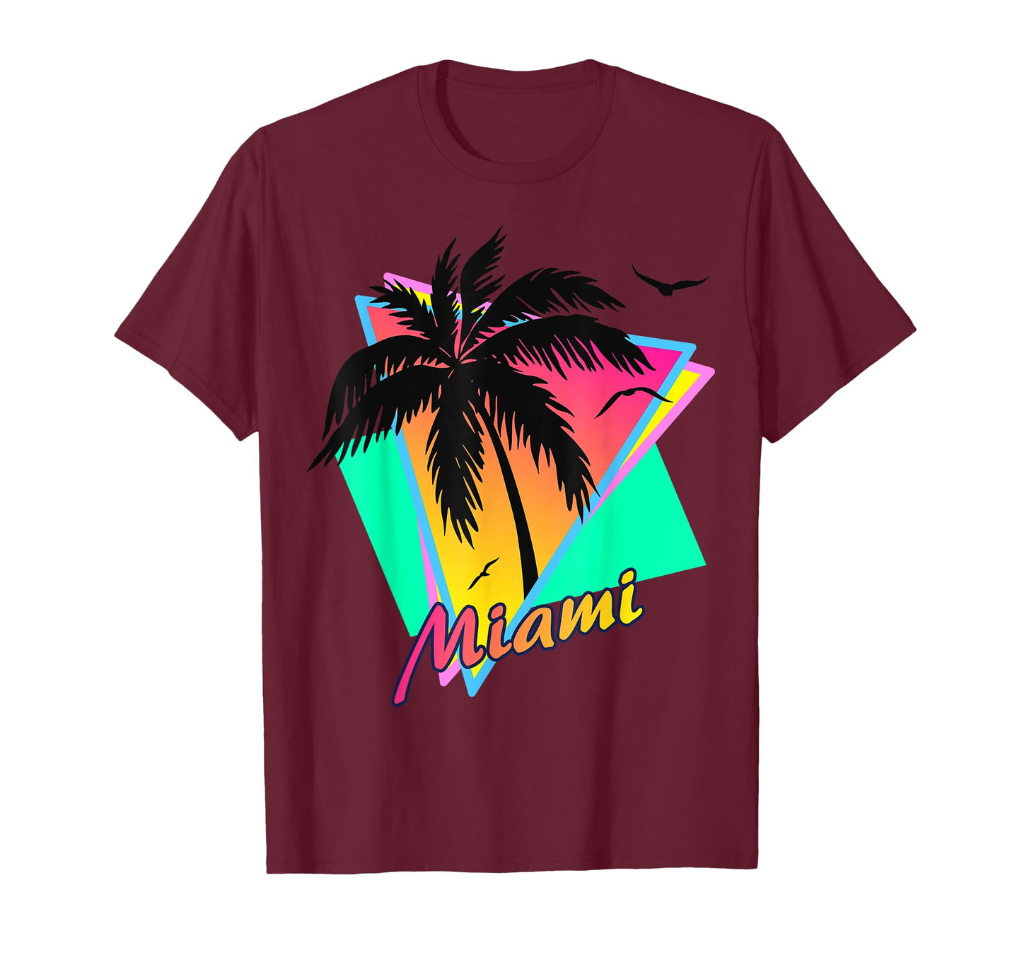 Miami 80s Tropical Summer And Beach Palm Tree Sunset T-Shirt