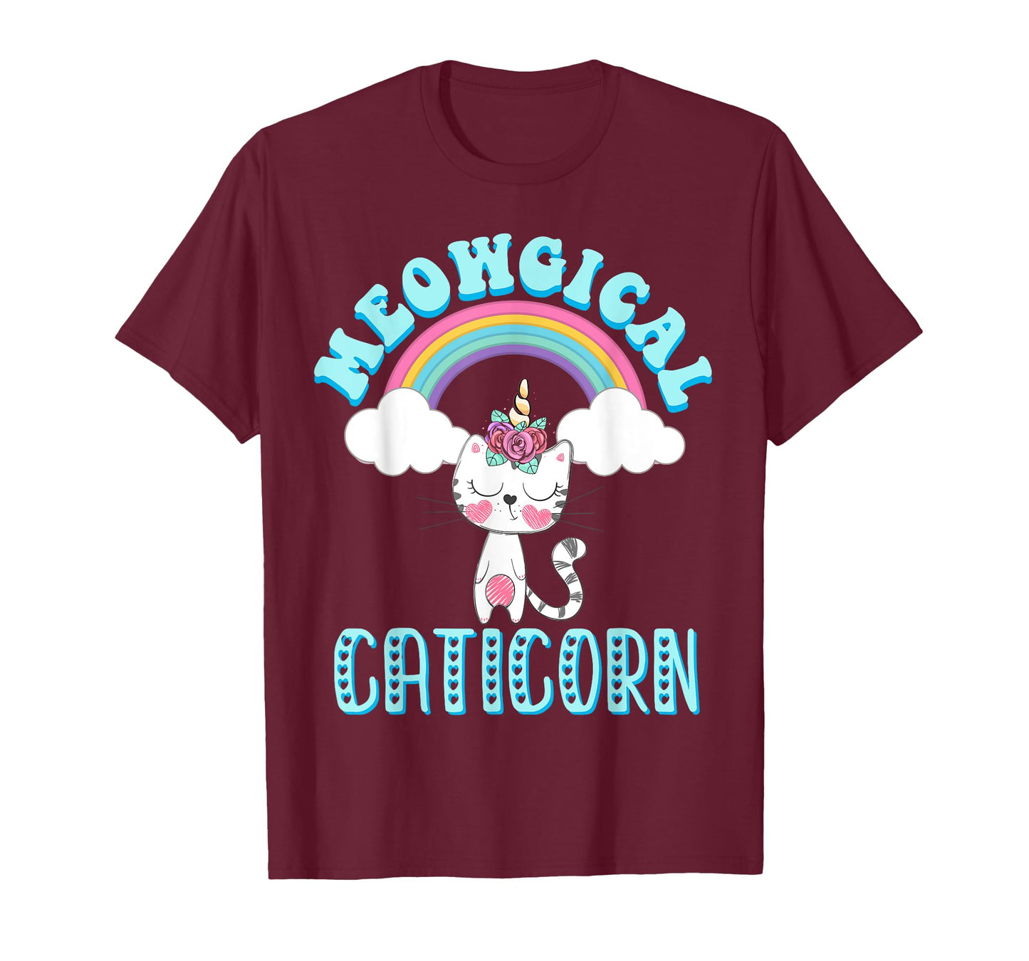 Meowgical Caticorn T Shirt Cat Unicorn Girls Women Kittycorn T-Shirt