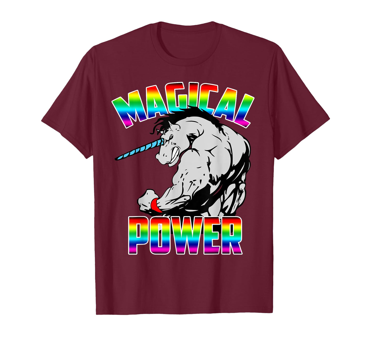 Magical Power Rainbow Unicorn Workout Gym Shirt Men Women T-Shirt