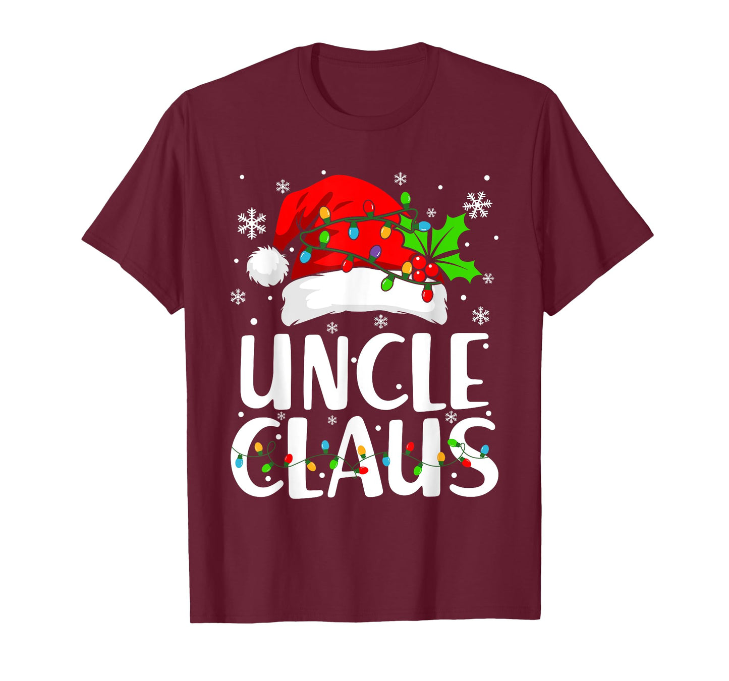 Uncle Claus Shirt Christmas Lights Pajama Family Matching T-Shirt