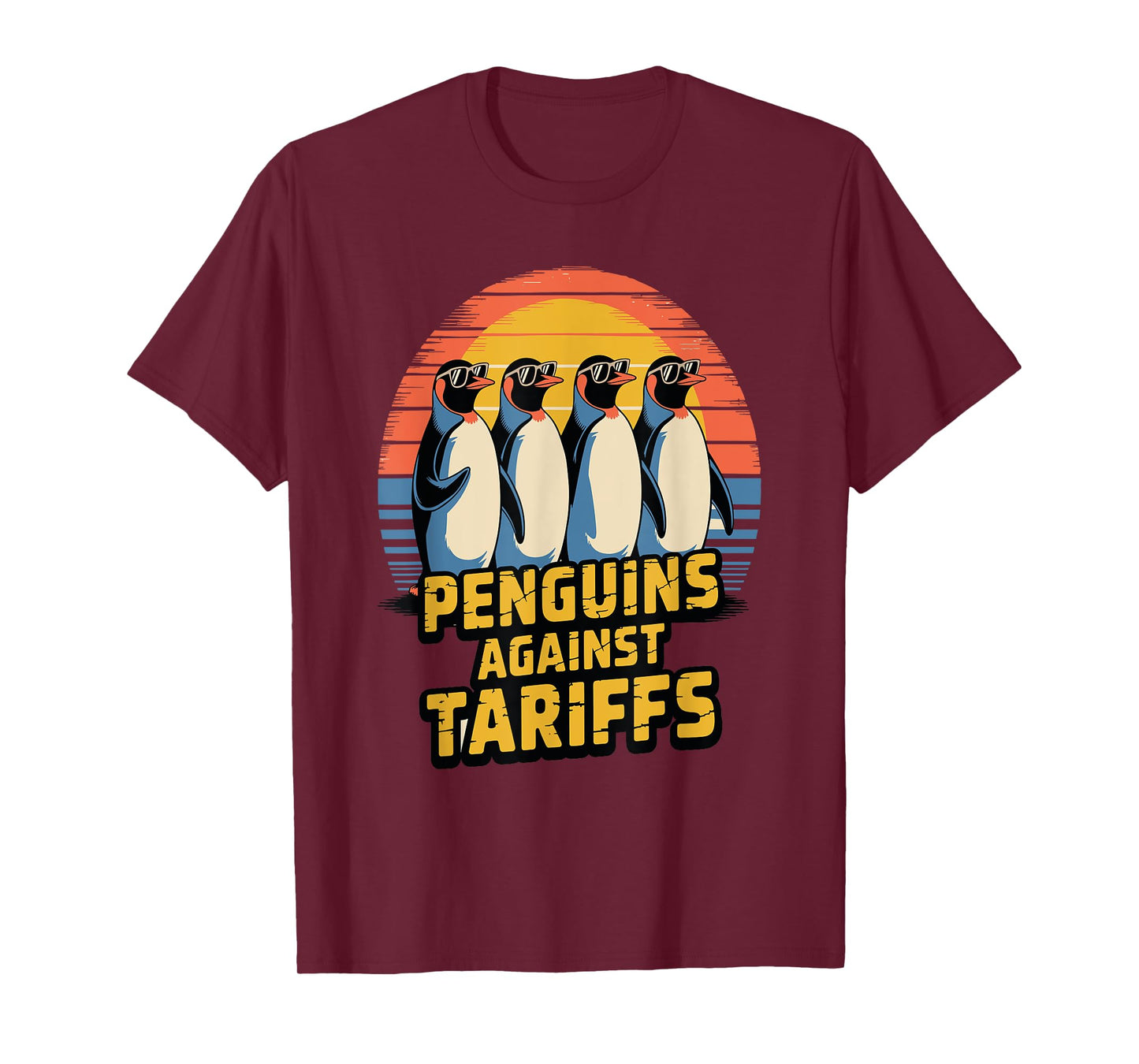 Penguins Against Tariffs – Political Statement Tee T-Shirt