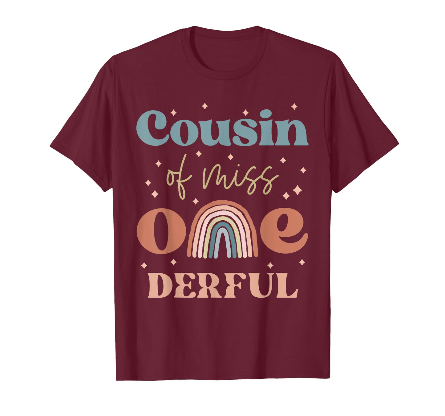 Cousin Miss Onederful Boho Rainbow Daughter First Birthday T-Shirt