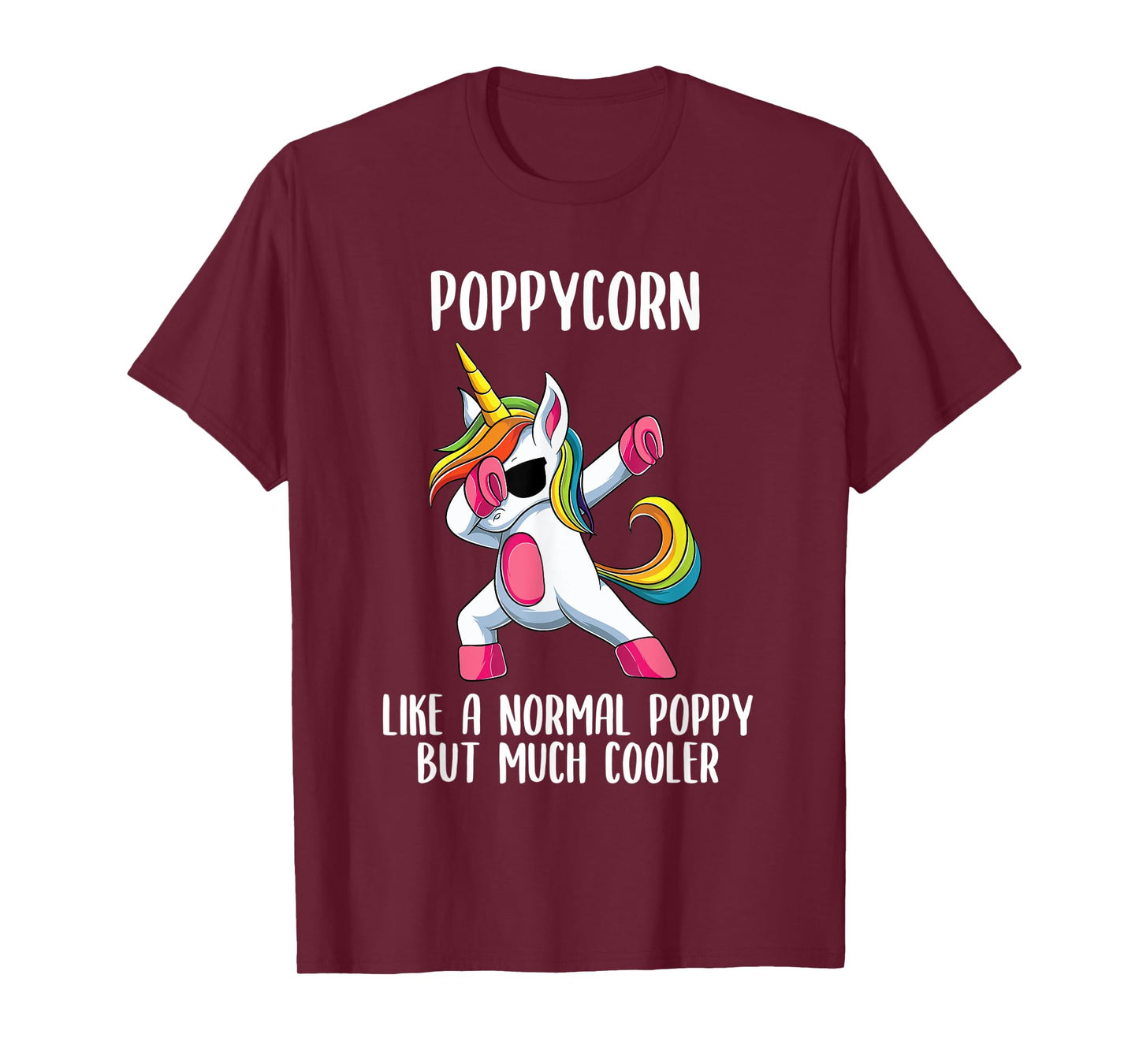 Unicorn Poppy Girl Birthday Party Apparel PoppyCorn Cute T-Shirt