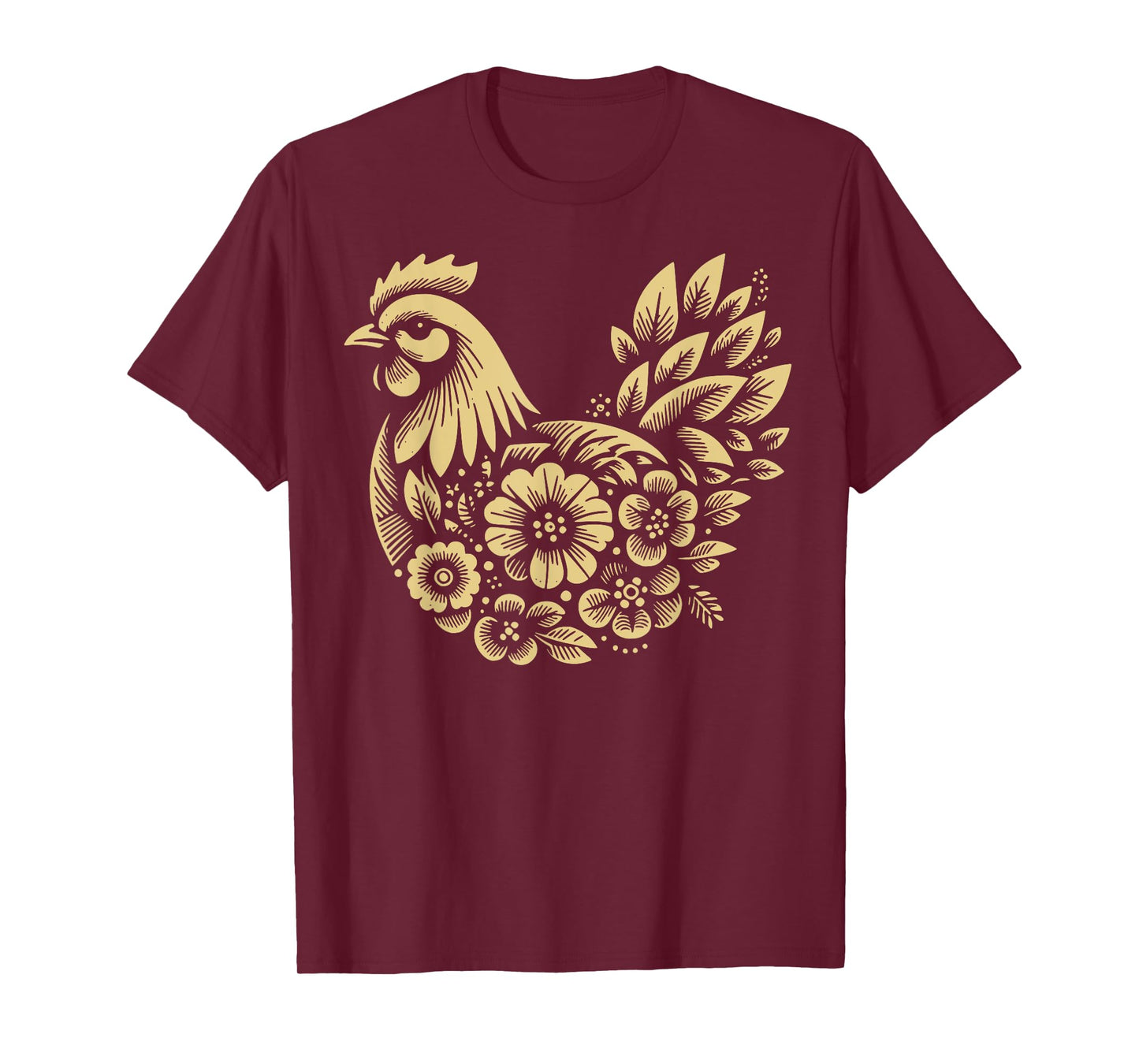 Retro Chicken Cool Graffiti Cute Floral Chicken Lover Women T-Shirt