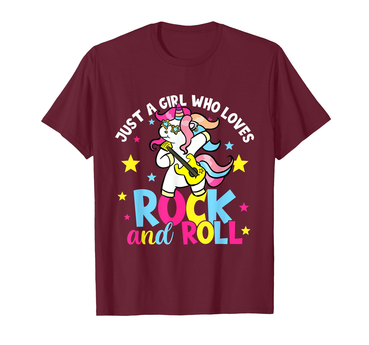Just A Girl Who Loves Rock And Roll Funny Unicorn Lover T-Shirt