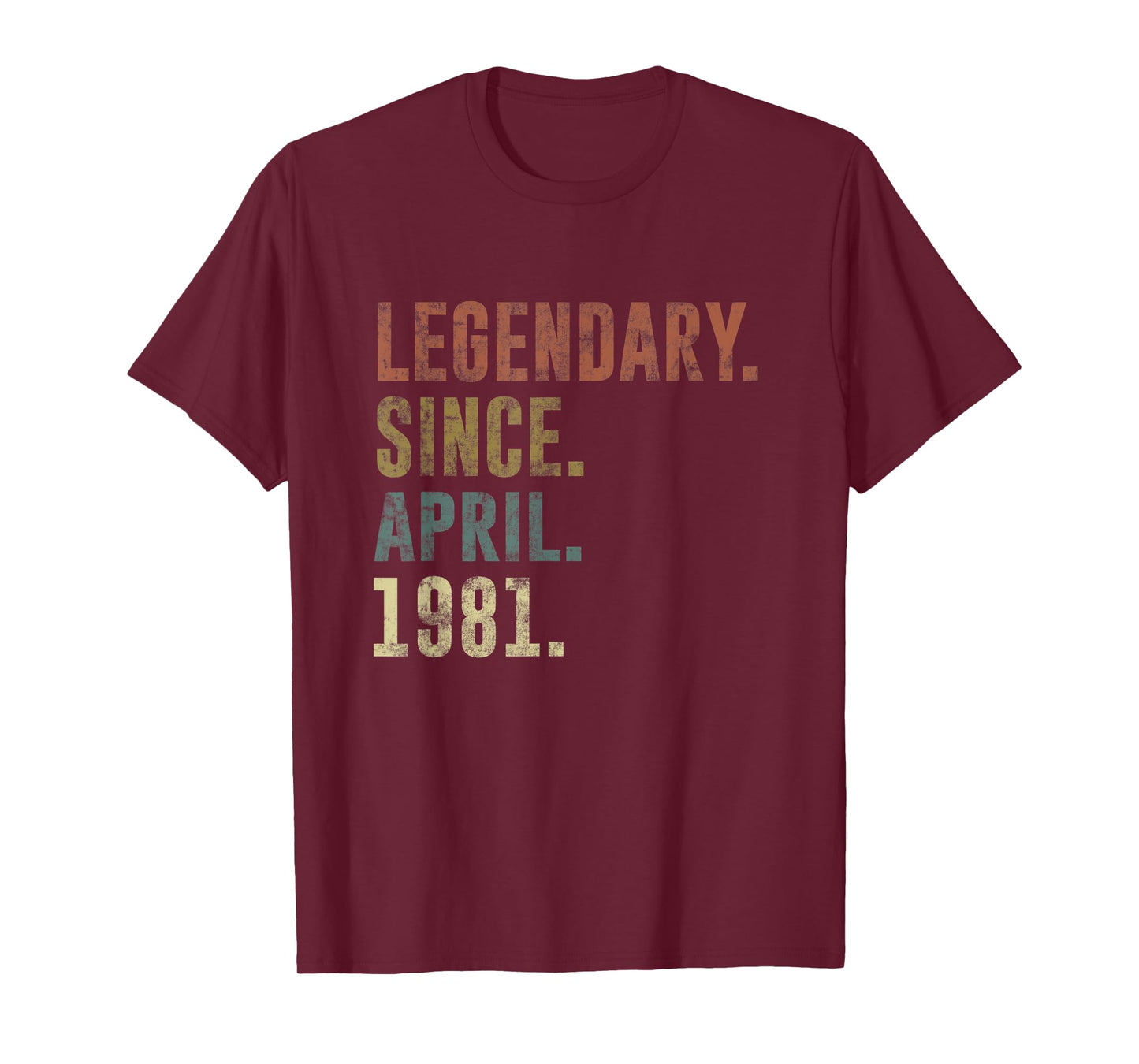 42nd Retro Birthday Vintage Legendary Since April 1981 T-Shirt
