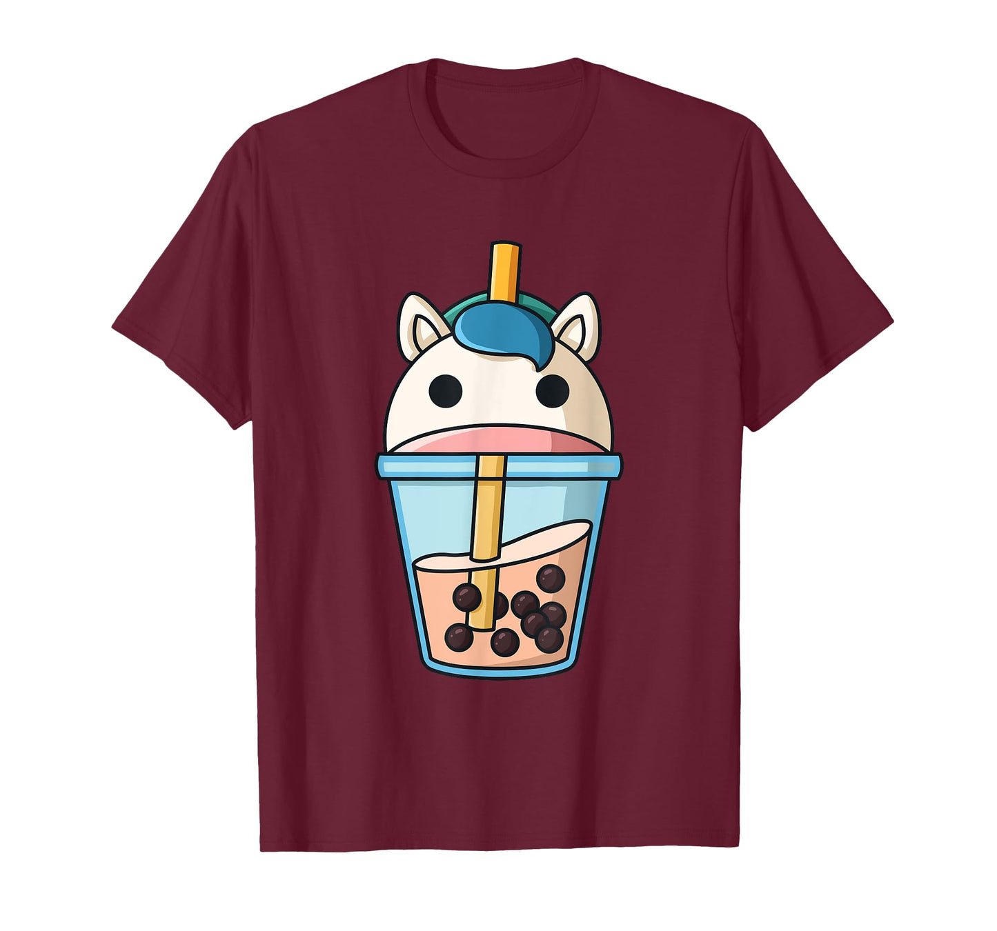 Bubble tea Unicorn boba pearls sweet Unicorn Girl T-Shirt