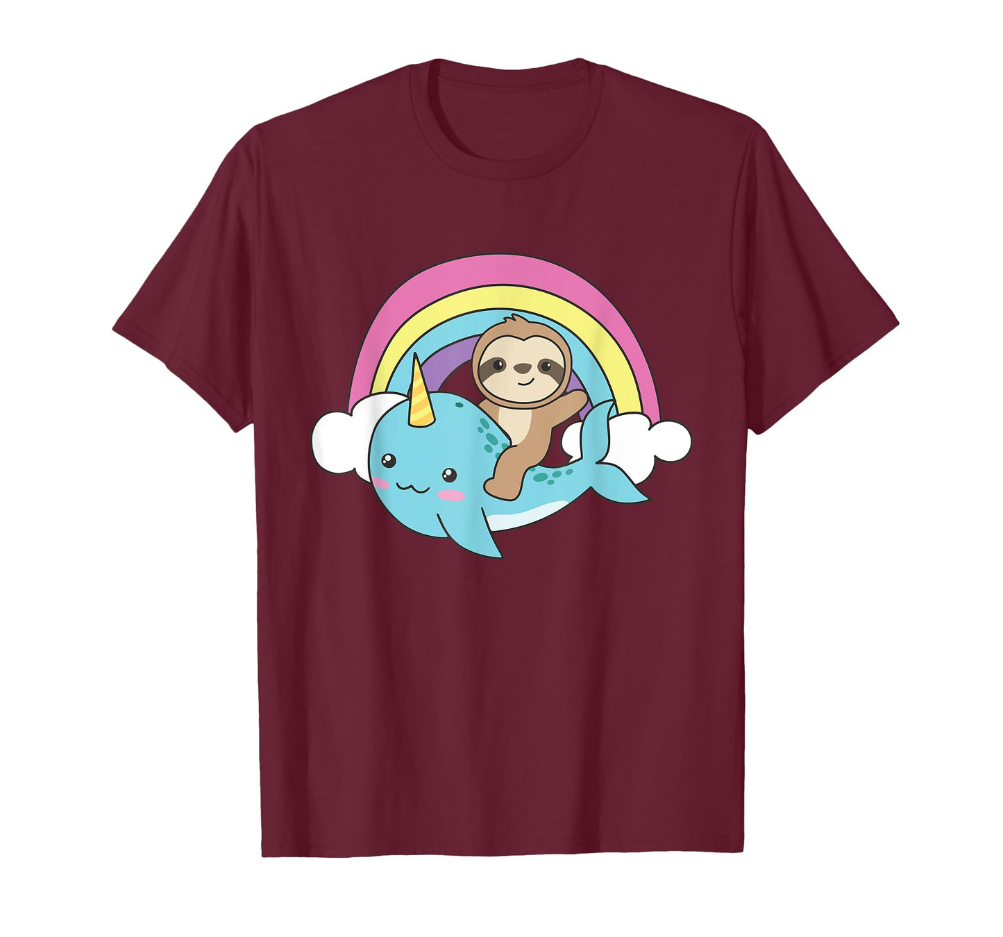 Narwhal Cute Sloth Ocean Unicorn Kawaii Narwhals T-Shirt