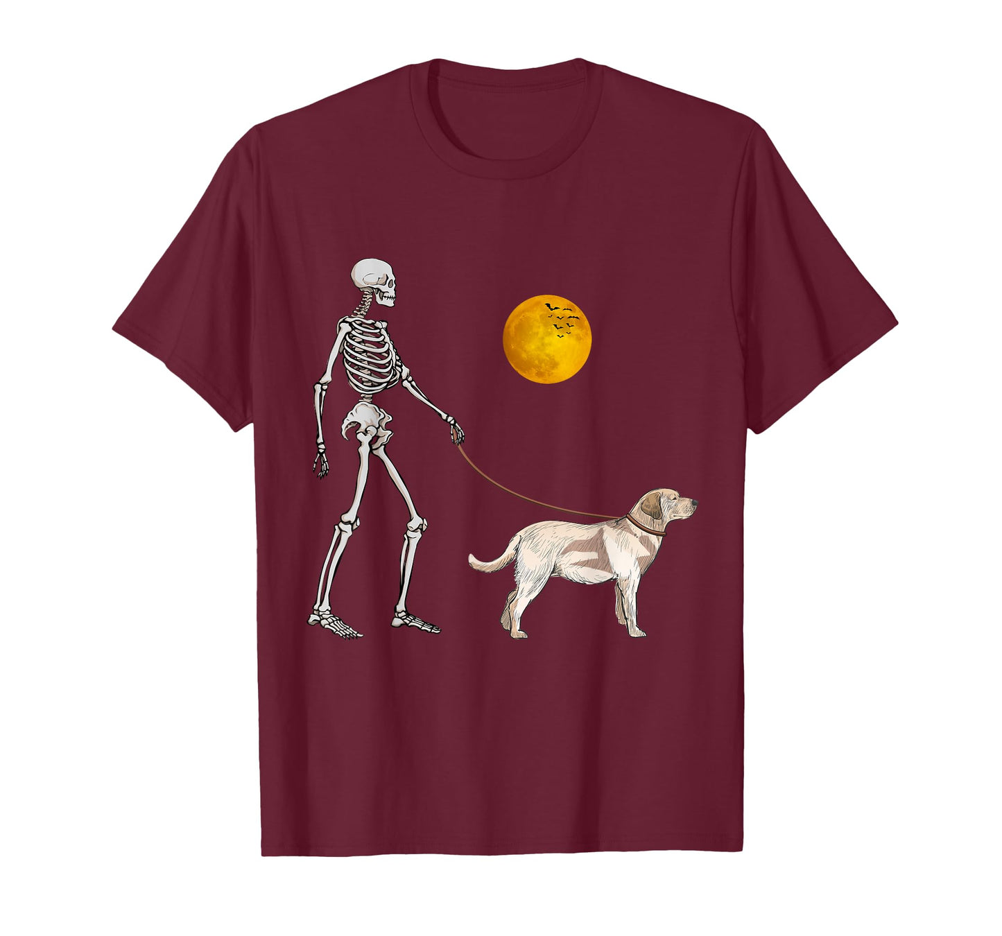 Labrador Retriever Skeleton Dog Walking Halloween Costume T-Shirt