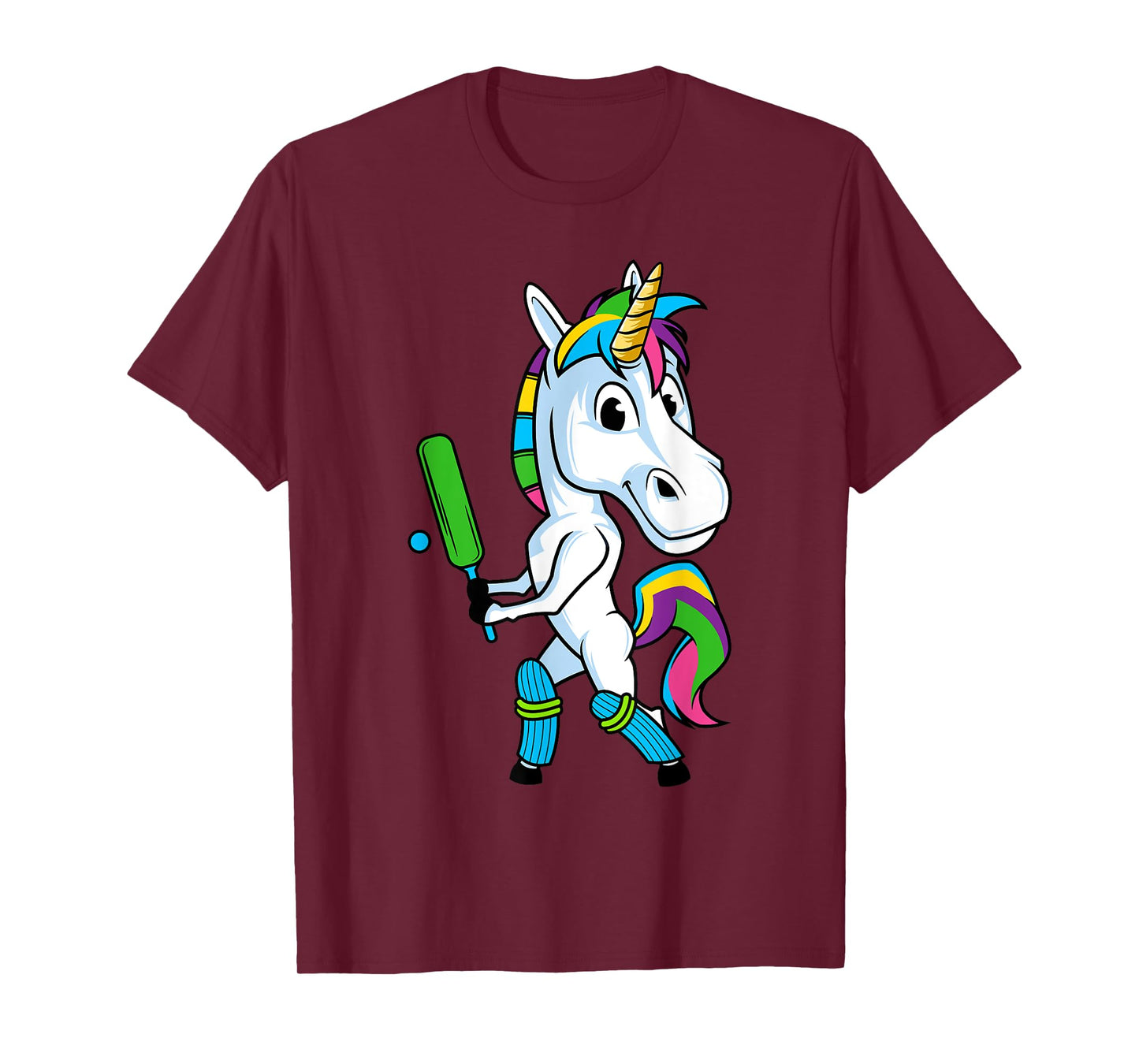 Funny Unicorn Sports Cricket Magical Bat And Ball Game T-Shirt