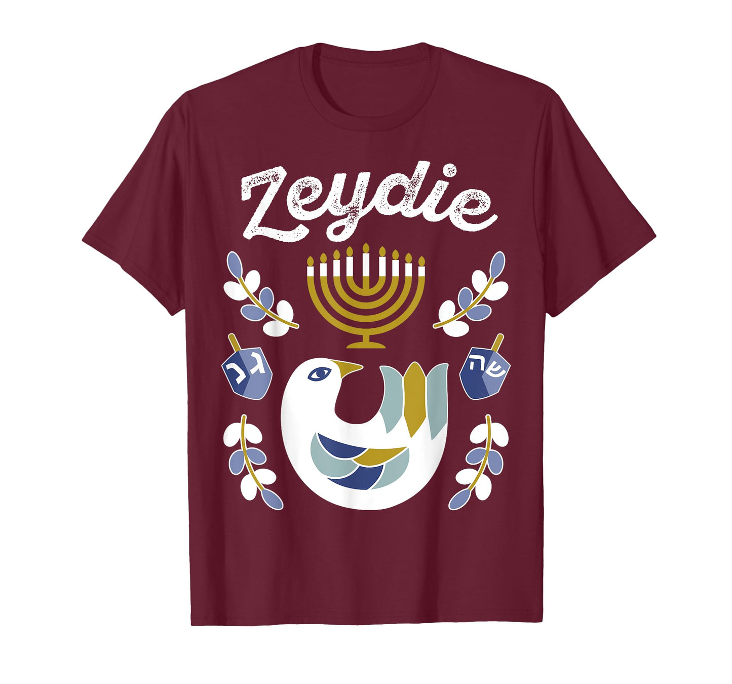 Matching Family Hanukkah Pajama Top Dreidel & Menorah Zeydie T-Shirt