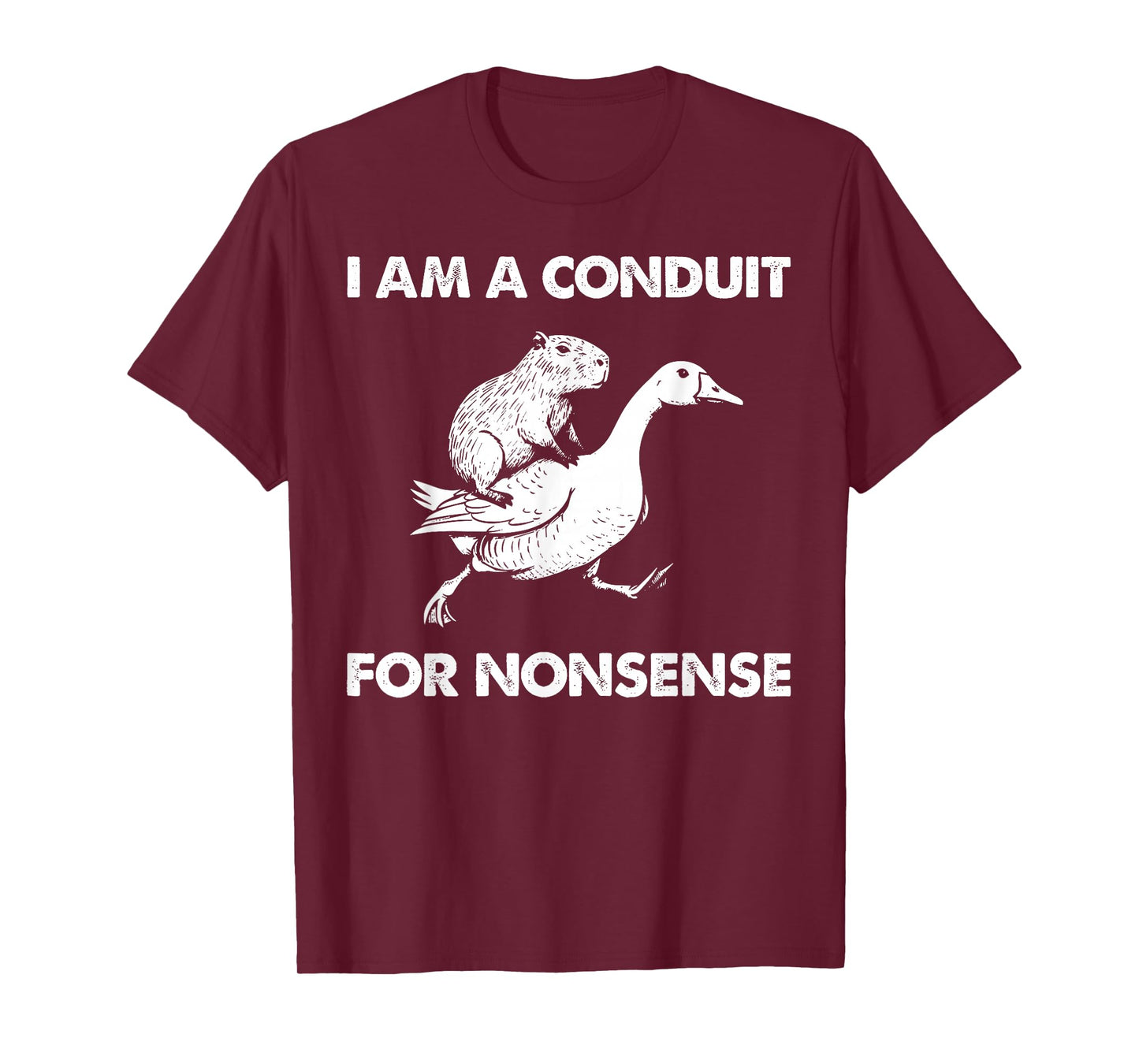 I Am A Conduit for Nonsense Capybara Goose Meme T-Shirt