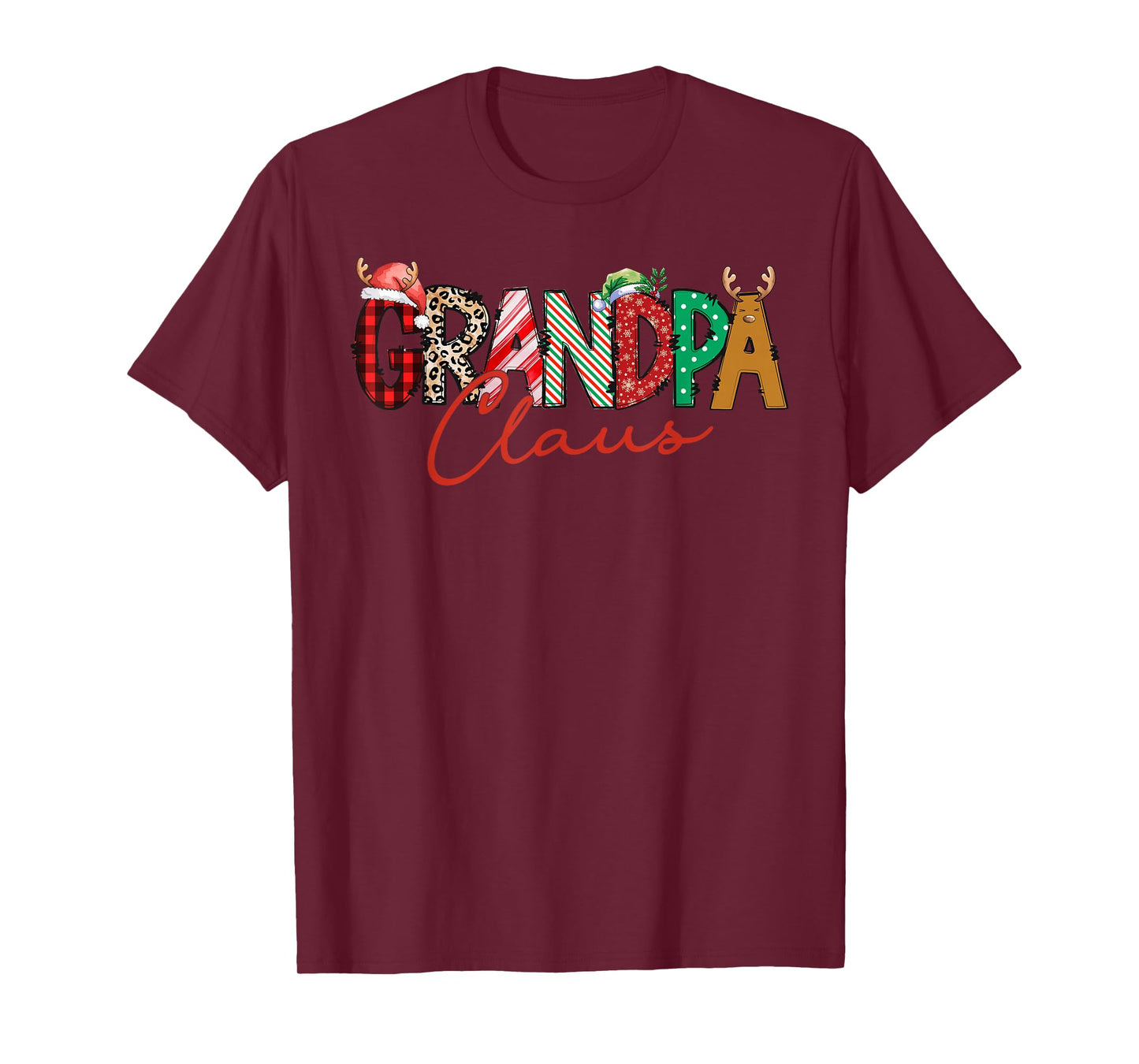 Christmas Grandpa Coquette Bow Grandpa Claus Christmas Tree T-Shirt