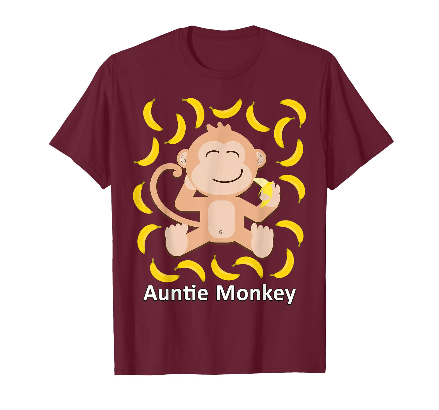 Auntie Monkey Banana Funny Monkeys Bananas Gift For Aunt T-Shirt