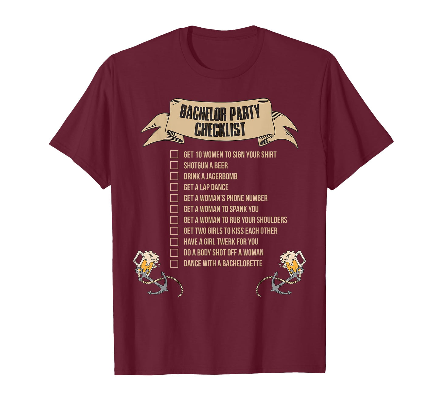 Bachelor Party Checklist T-Shirt