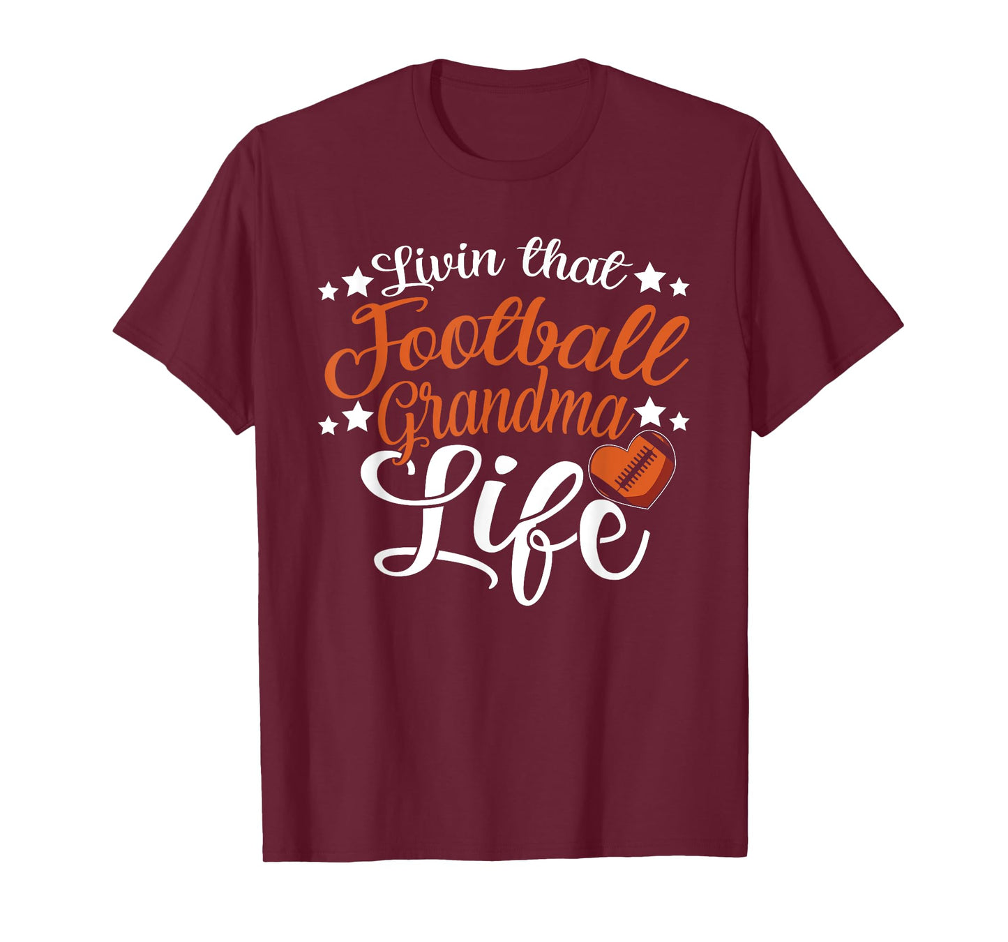 Livin That Football Grandma Nana Womens T-Shirt