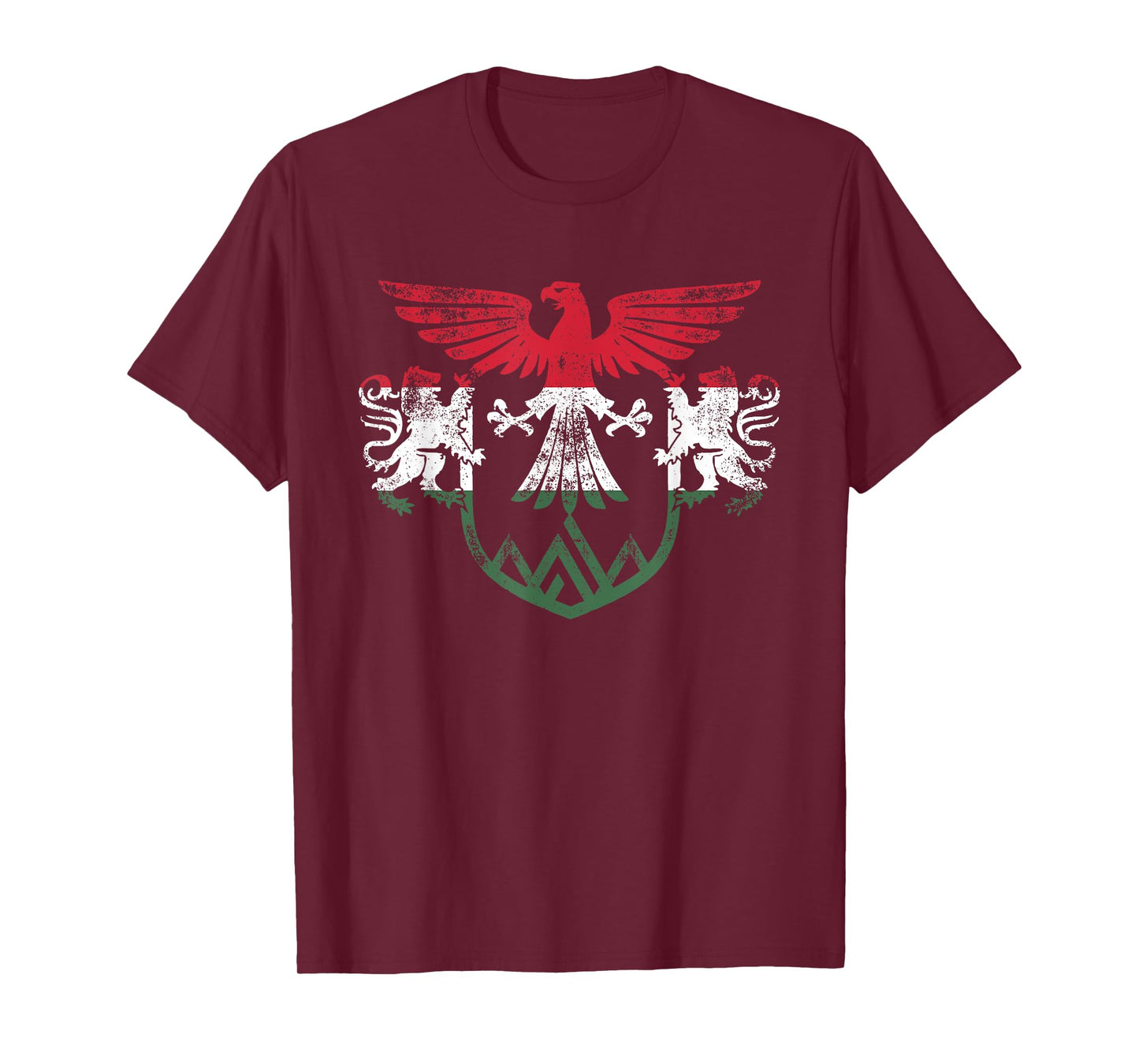 Hungary Lions and Eagle Symbol - Hungarian Flag T-Shirt