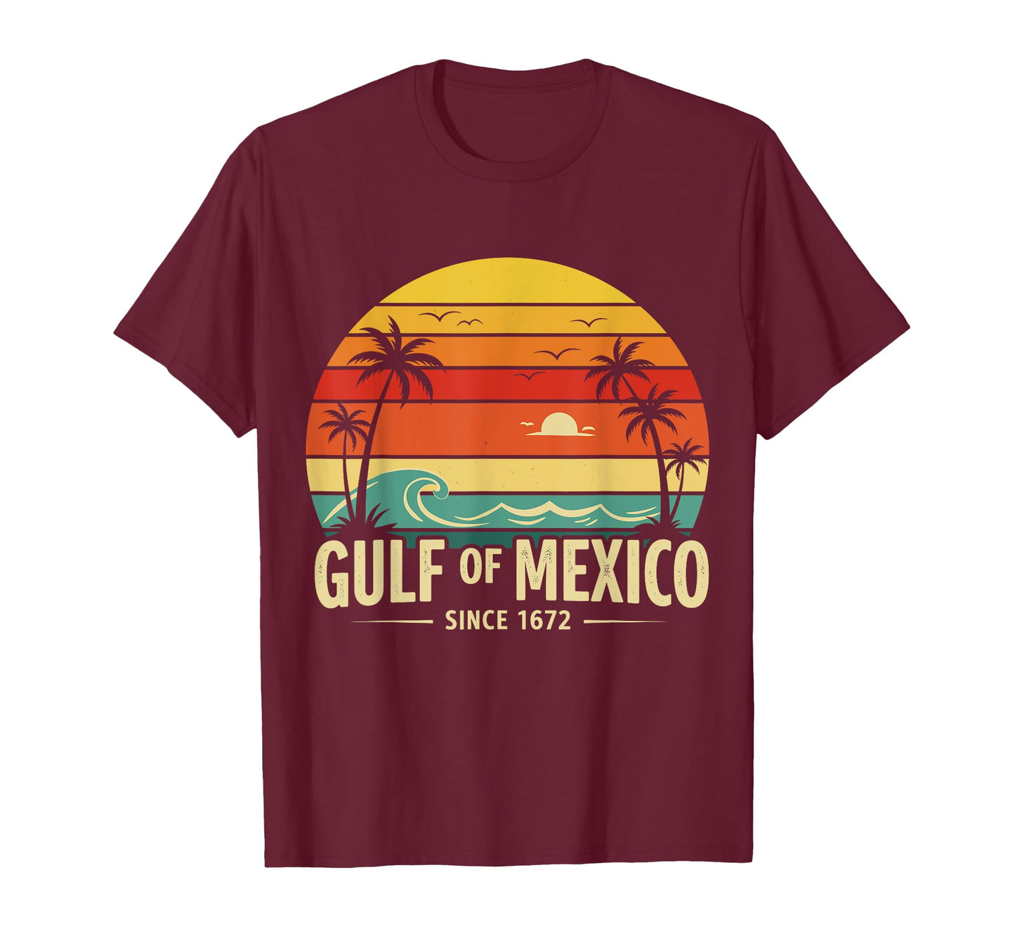 Gulf of Mexico Since 1672 Sunset Vibes Vintage Tee Men Women T-Shirt