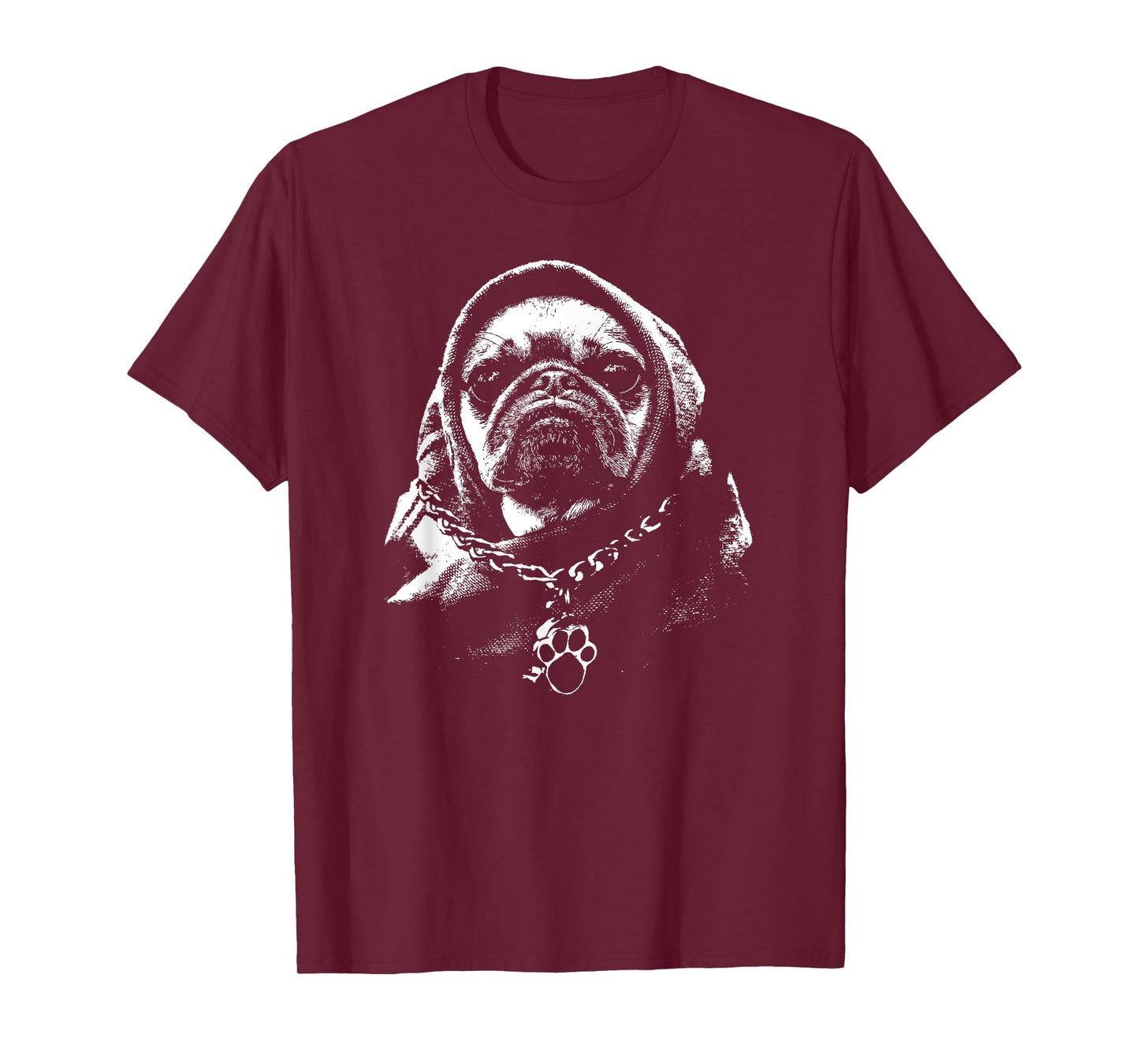 Cool Cute Hooded Gangsta Pug Thug Dog T-Shirt