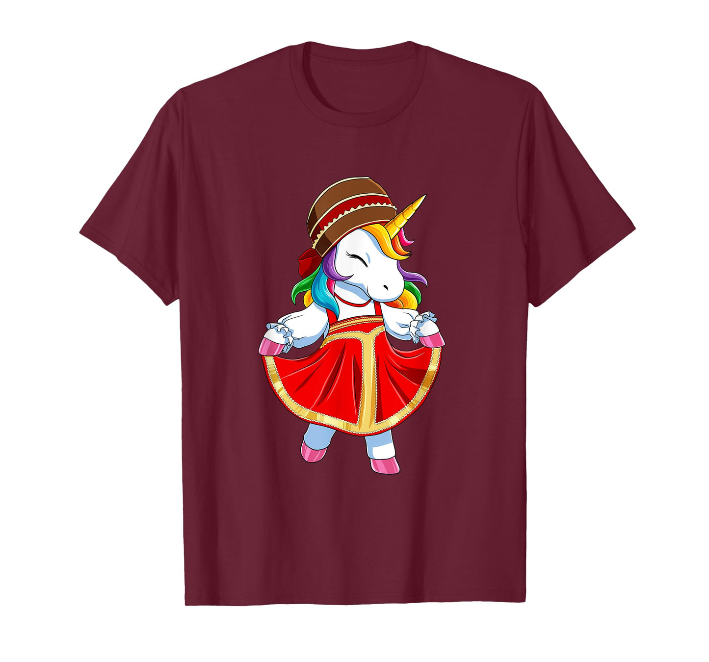 Russia unicorn in Russian clothing T-Shirt