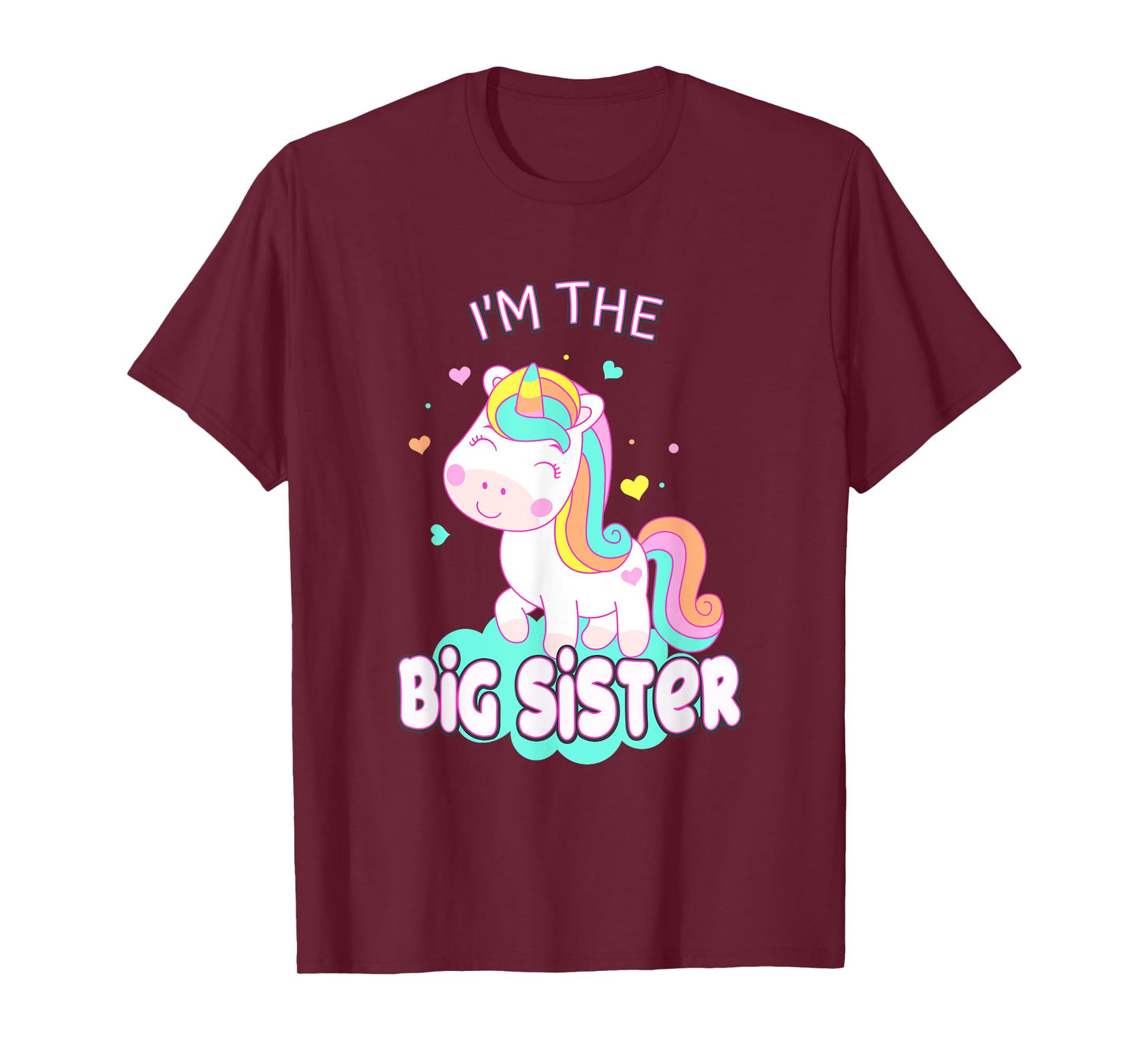 I Am The Big Sister Cute Unicorn Siblings Girls Family T-Shirt