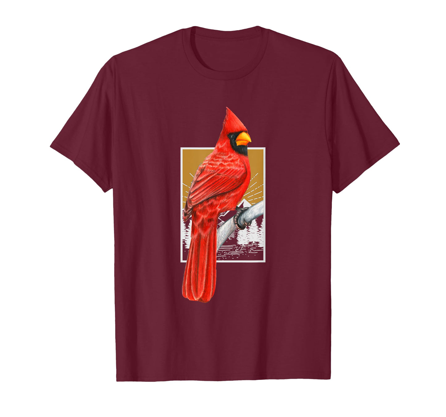 Vintage Birder Nature Bird Lover Birdwatching Red Cardinal T-Shirt