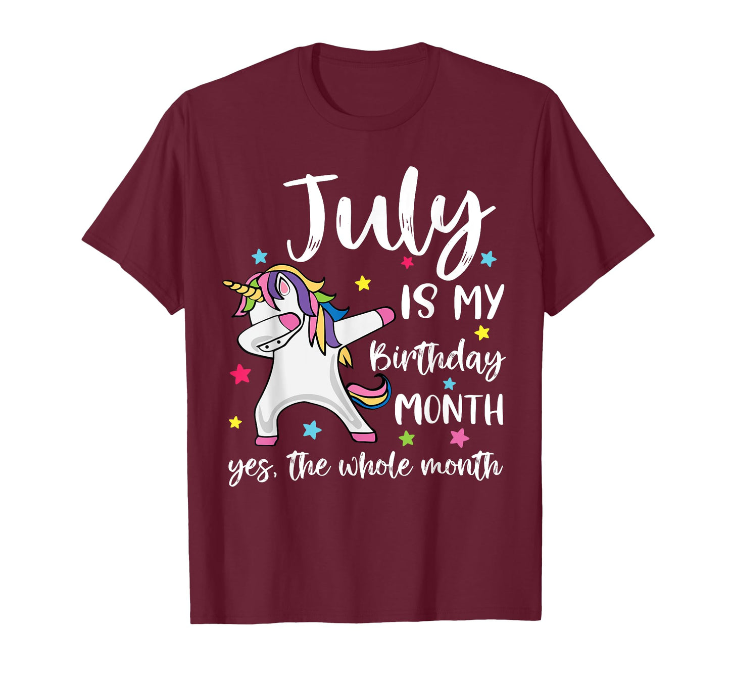 July Is My Birthday Yes The Whole Month Unicorn Birthday T-Shirt