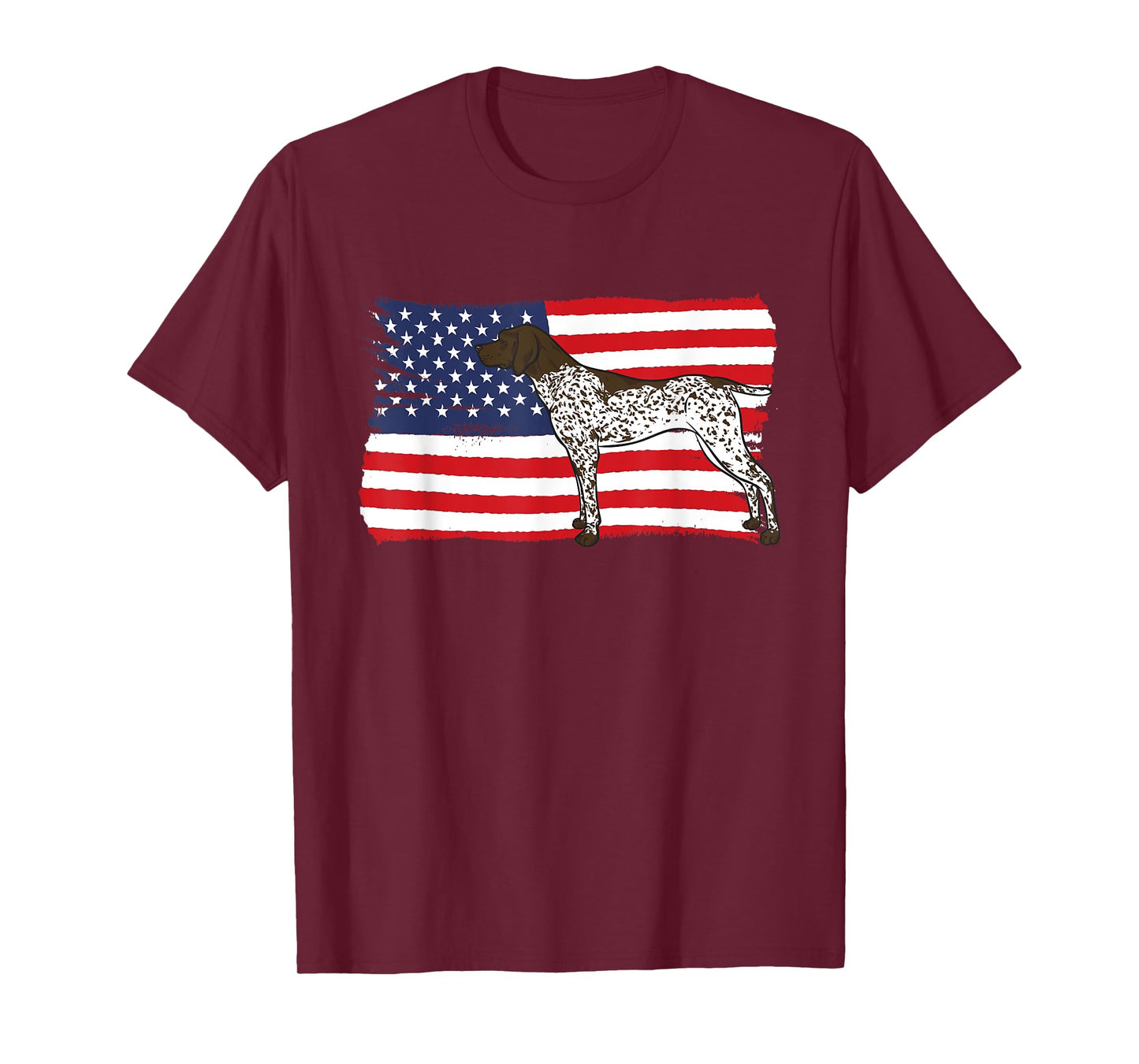German Shorthaired Pointer Patriotic American Flag GSP Dog T-Shirt