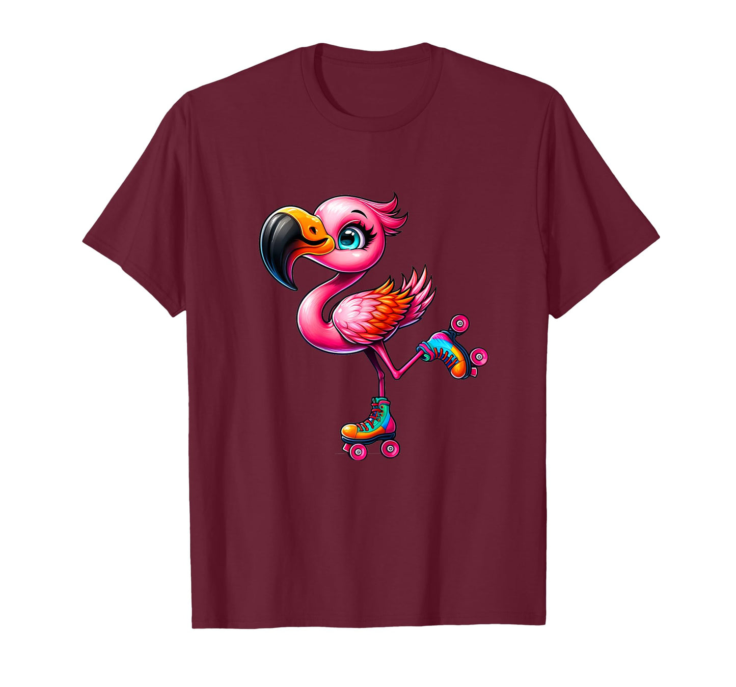 Flamingo Roller Skates Funny Roller Skates Design for Girls T-Shirt