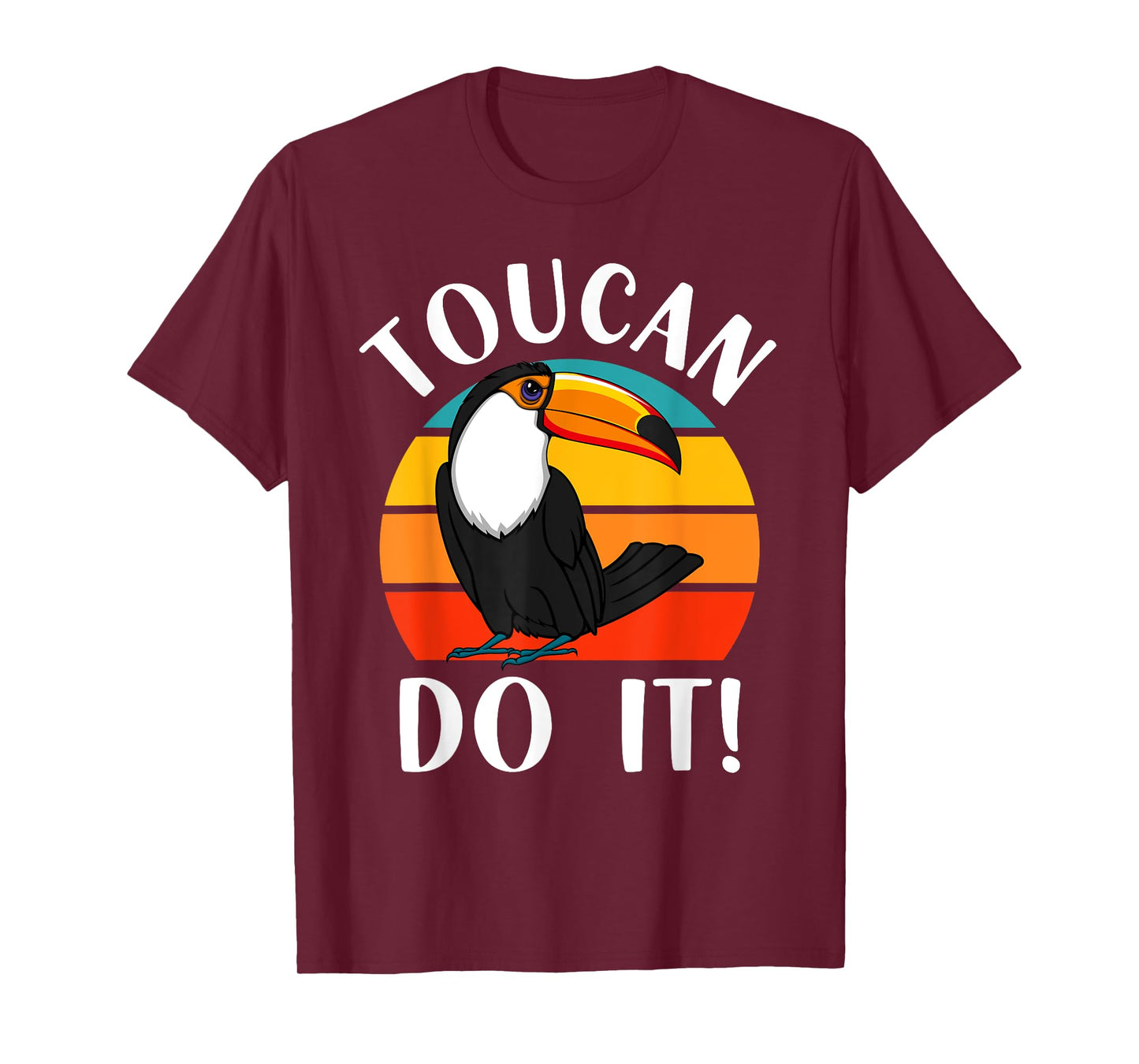 Funny Toucan Do It Tropical Bird Pun Retro Vintage Sunset T-Shirt