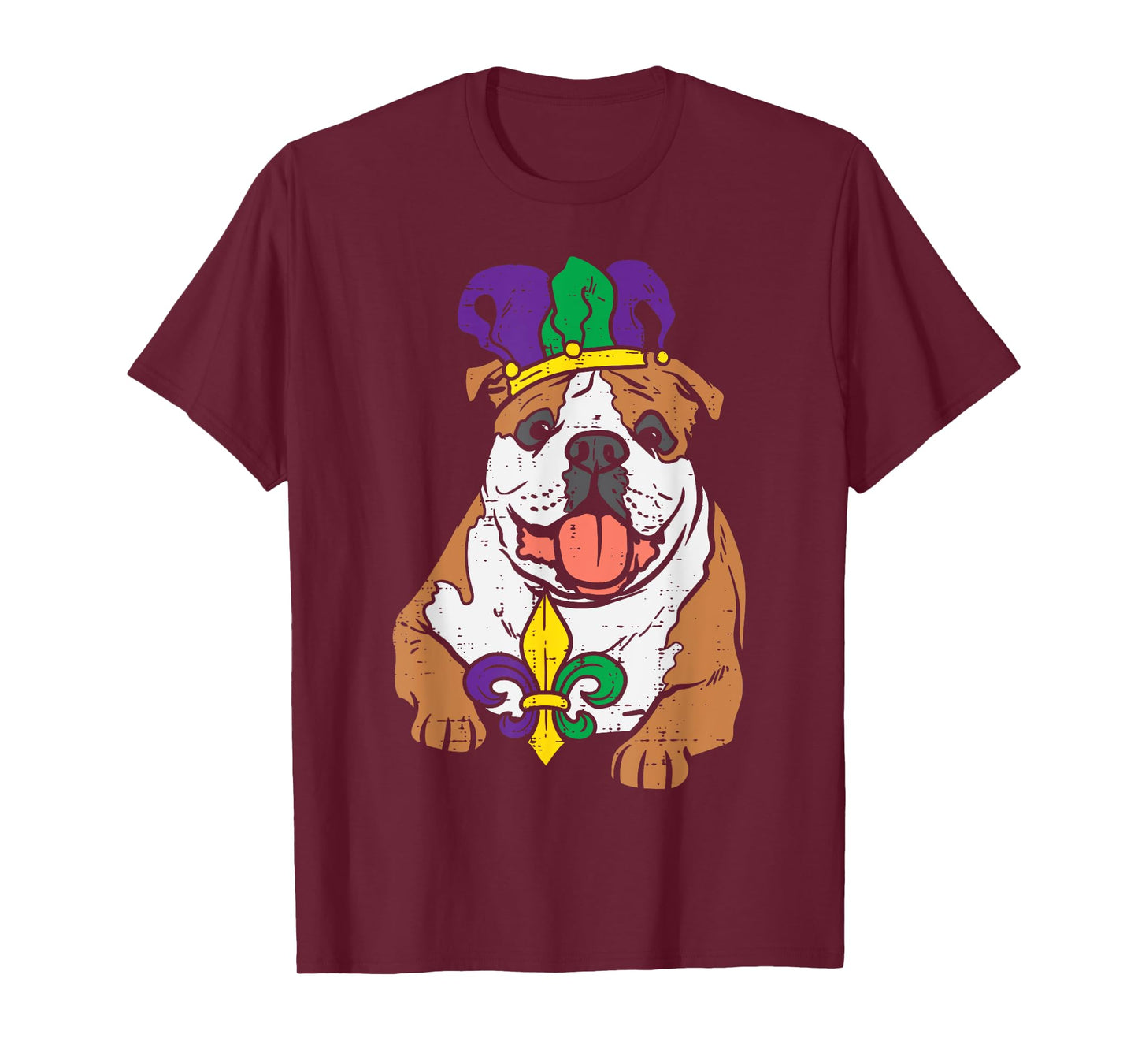 Jester English Bulldog Mardi Gras Funny Dog Men Women Kids T-Shirt