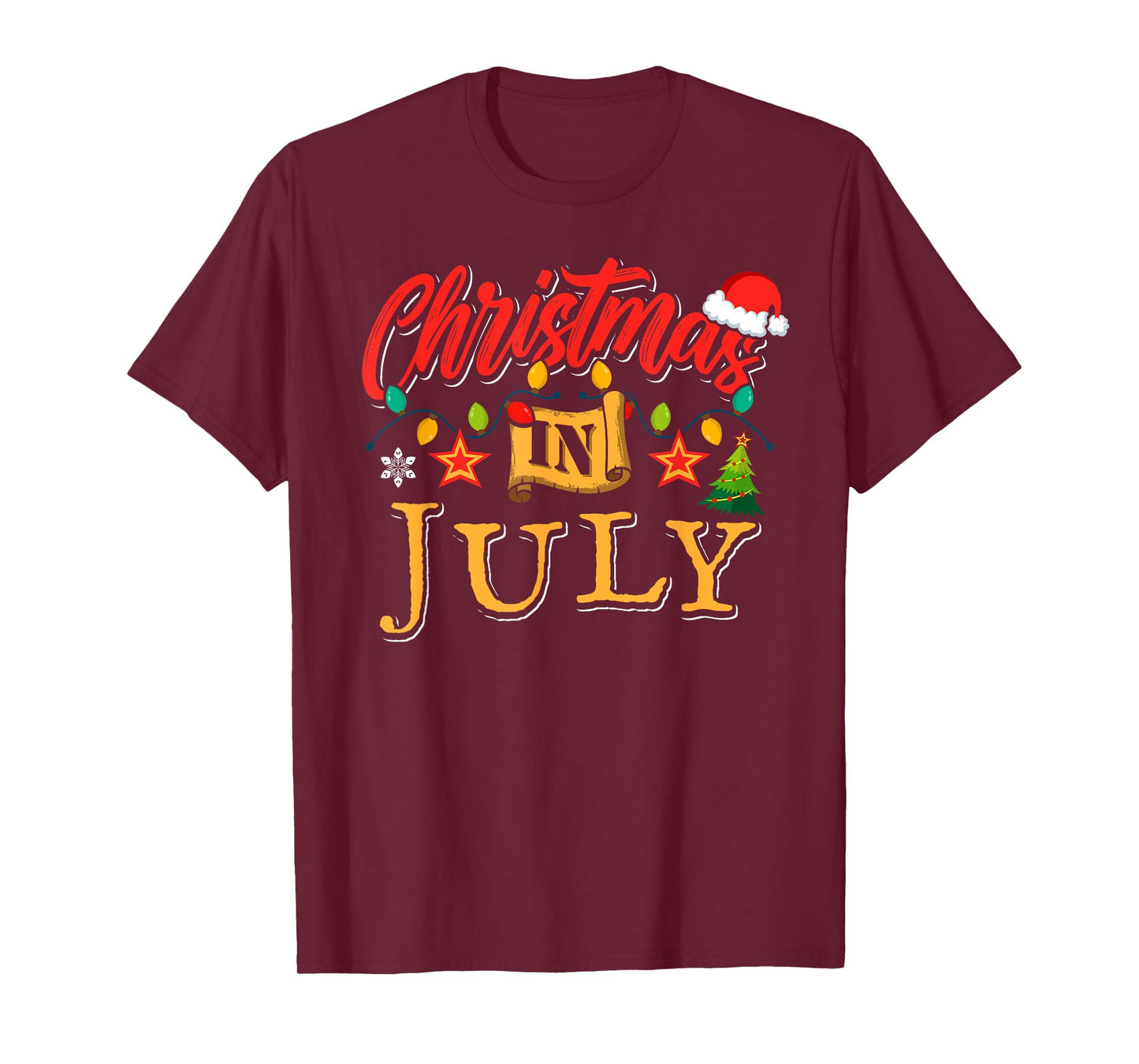 Christmas In July Santa Summer Hawaiian Christmas T-Shirt