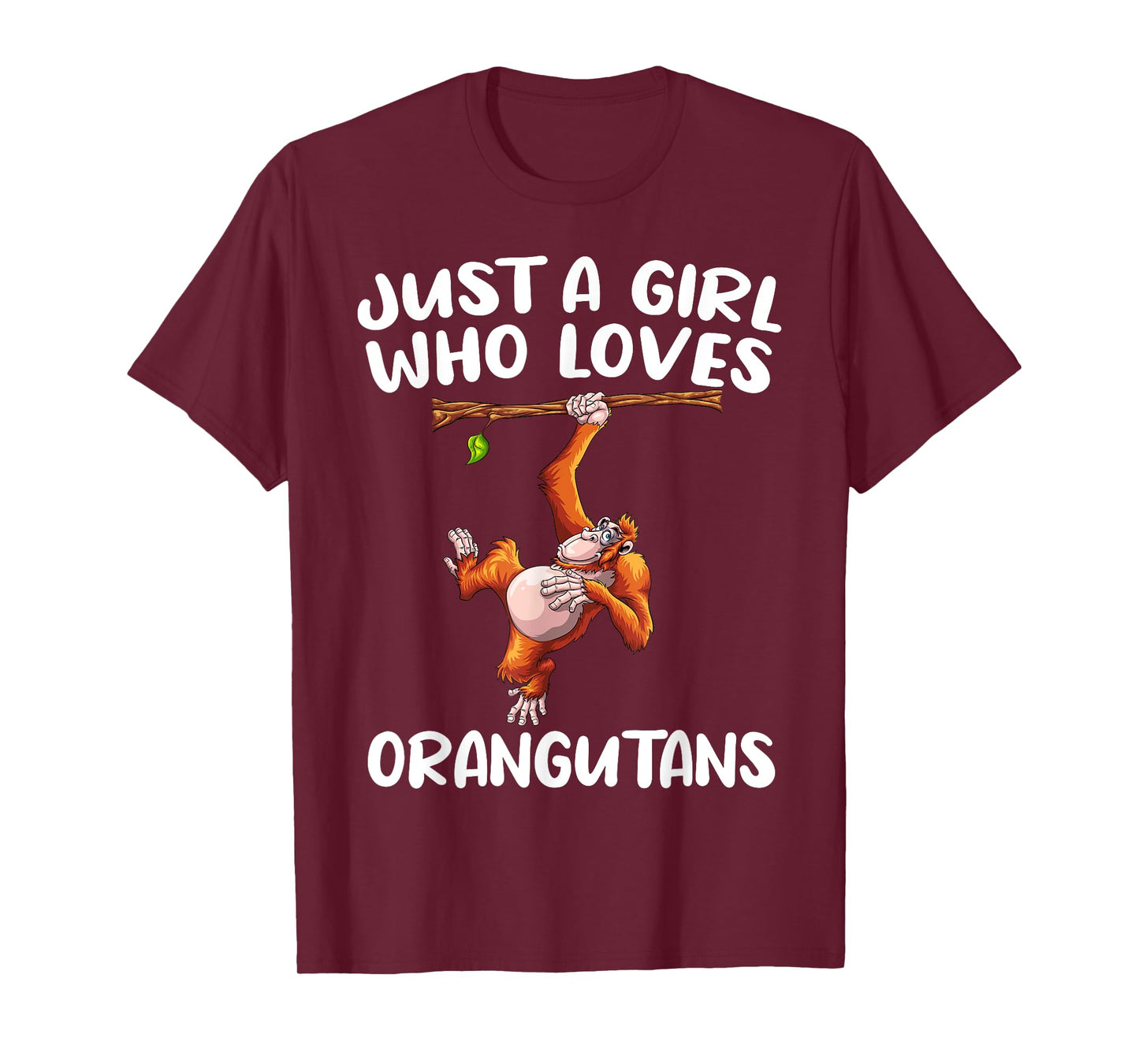 Funny Orangutan Art For Girls Women Monkey Orang Ape Lover T-Shirt