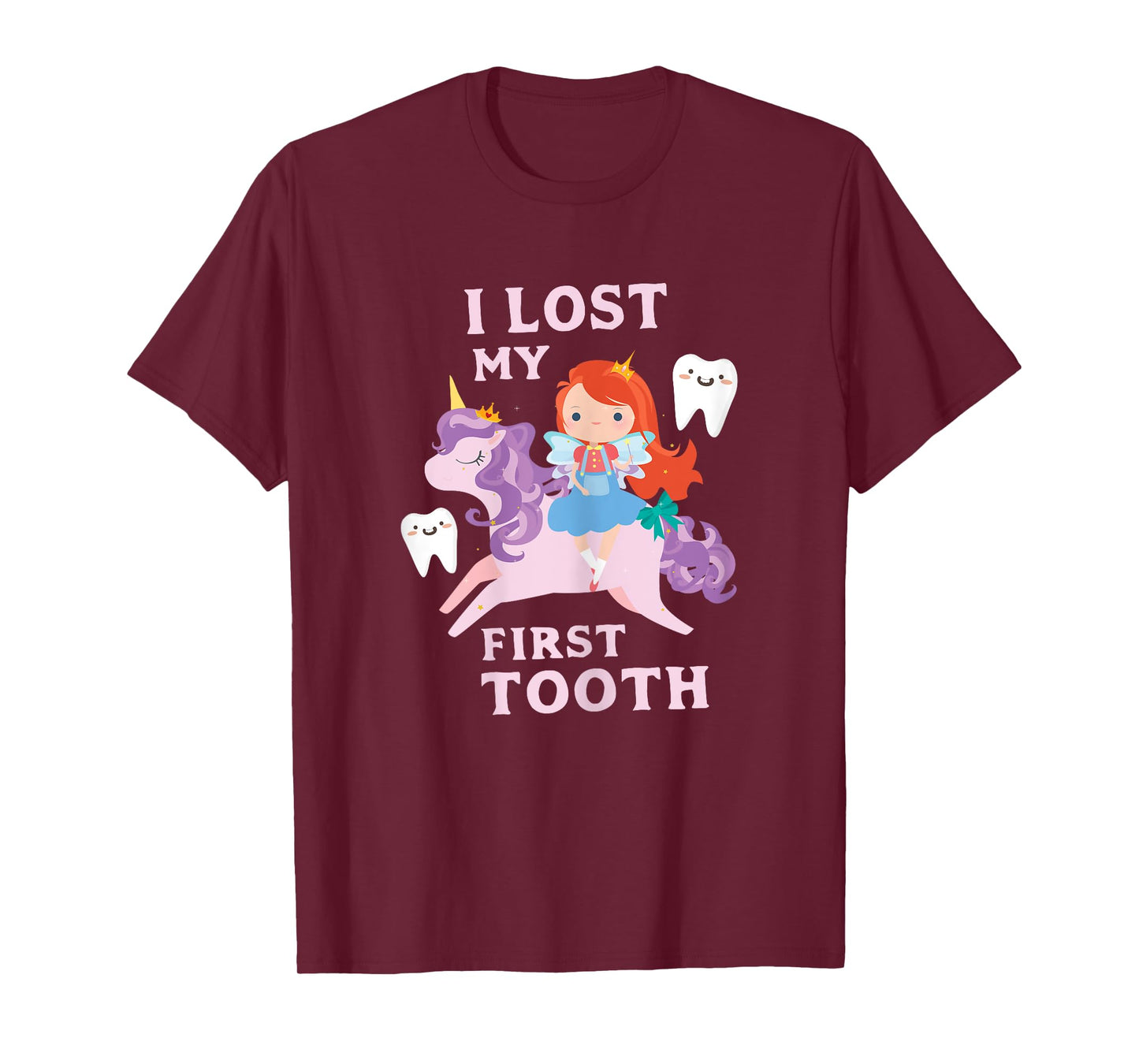 I Lost My First Tooth Shirt Baby Teeth Out Fairy Unicorn T-Shirt